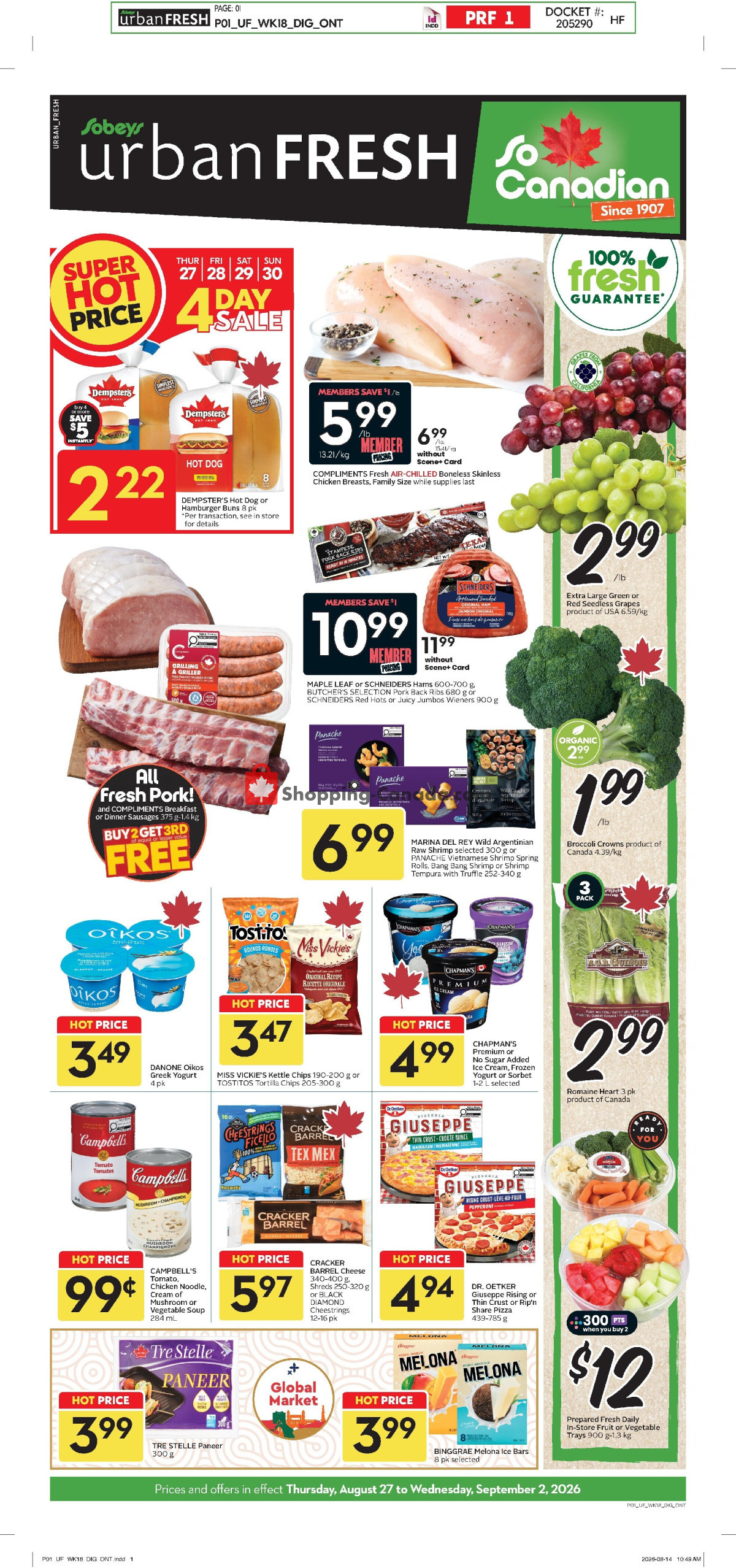 Sobeys flyer from Thursday August 27, 2026 to Wednesday September 2, 2026 - page 1