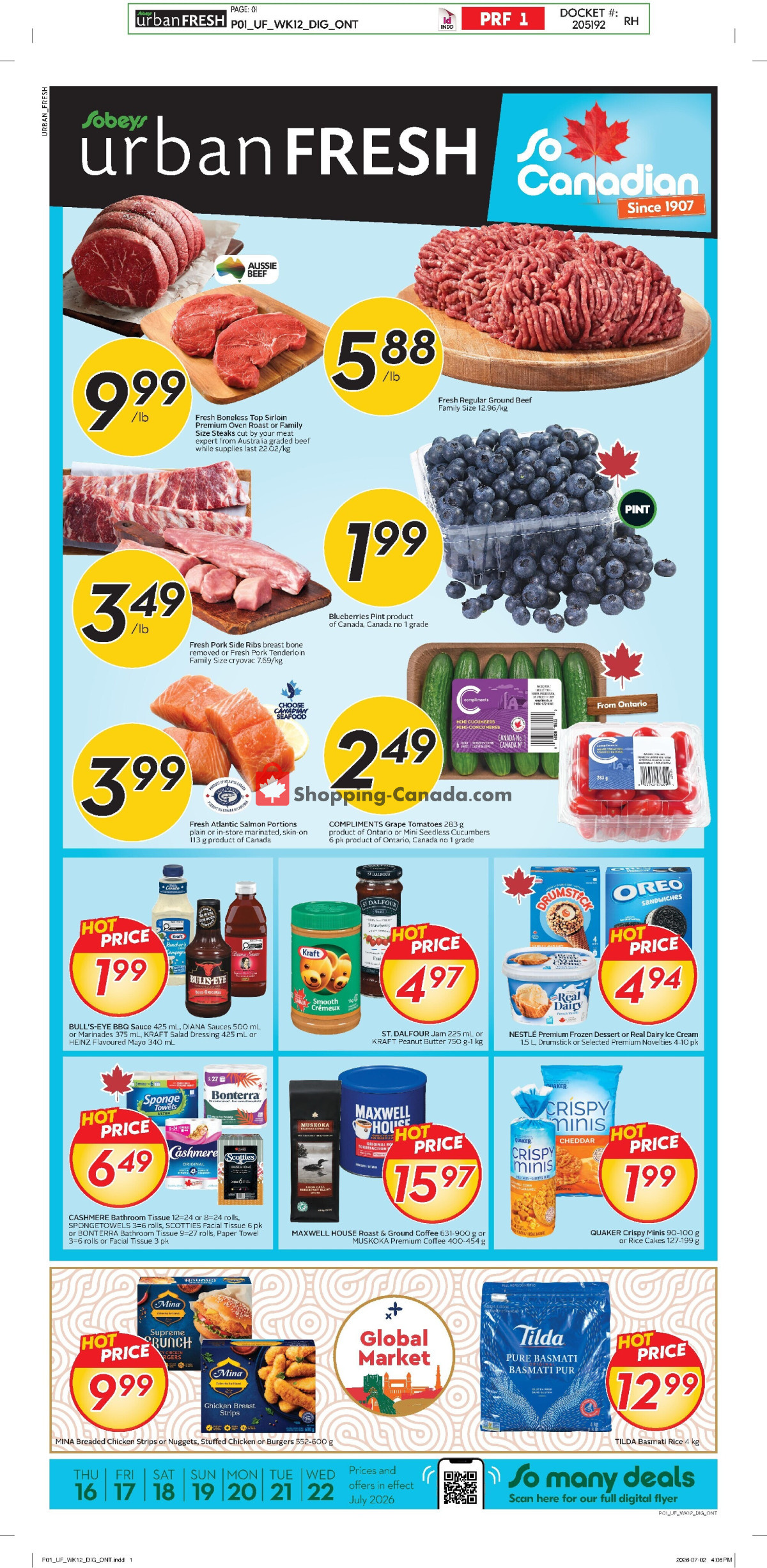 Sobeys flyer from Thursday July 16, 2026 to Wednesday July 22, 2026 - page 1