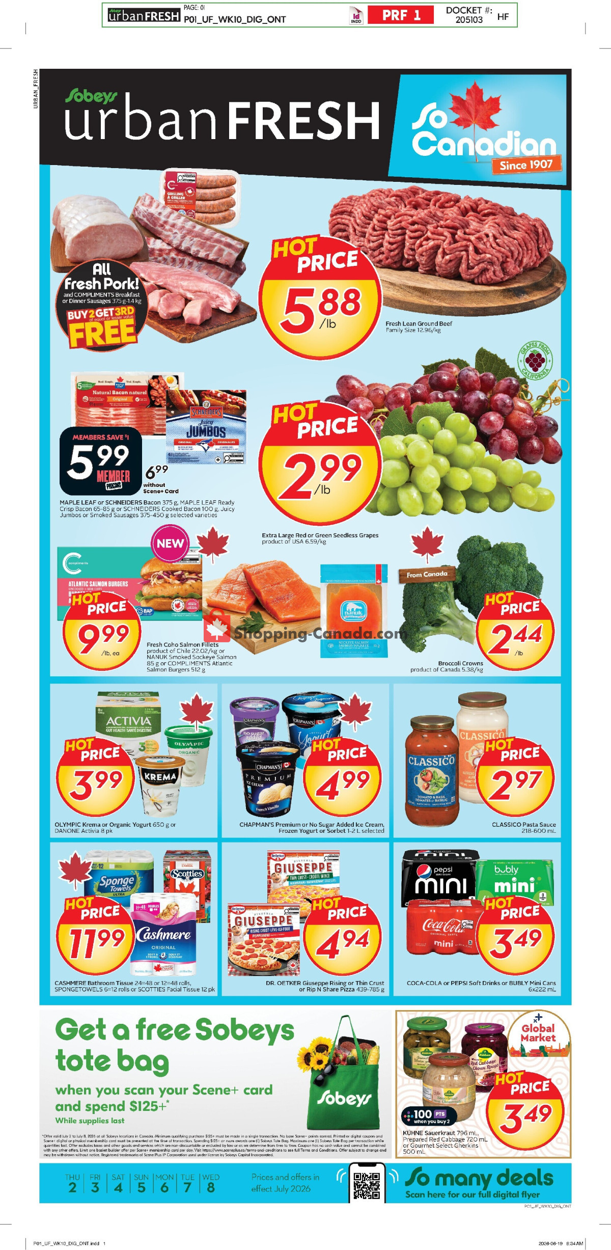 Sobeys flyer from Thursday July 2, 2026 to Wednesday July 8, 2026 - page 1