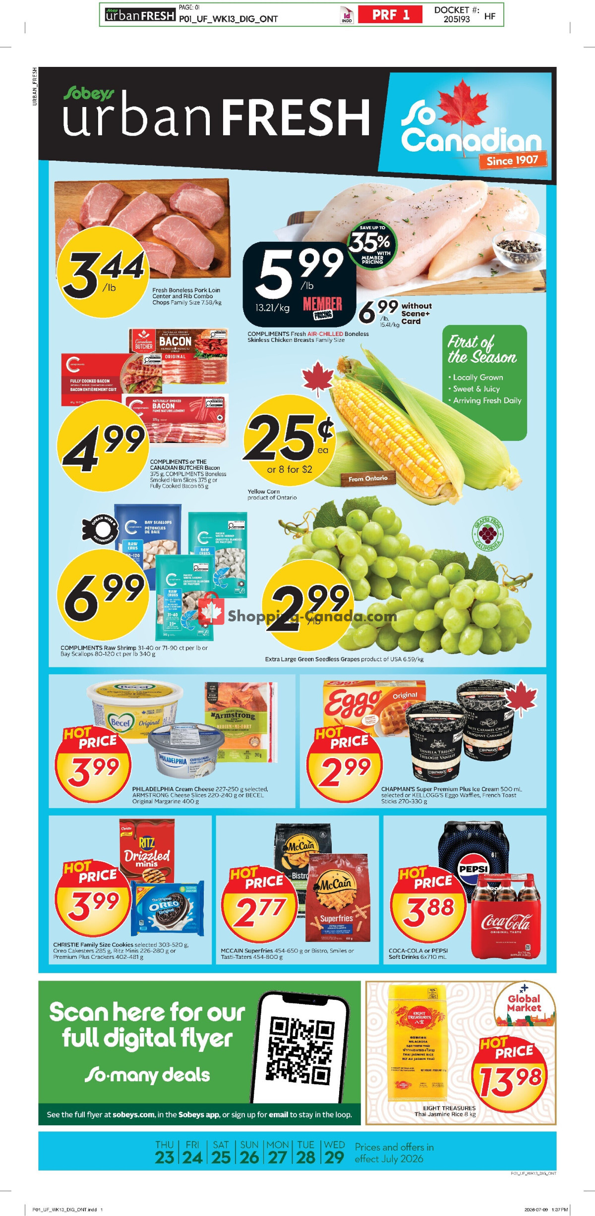 Sobeys flyer from Thursday July 23, 2026 to Wednesday July 29, 2026 - page 1