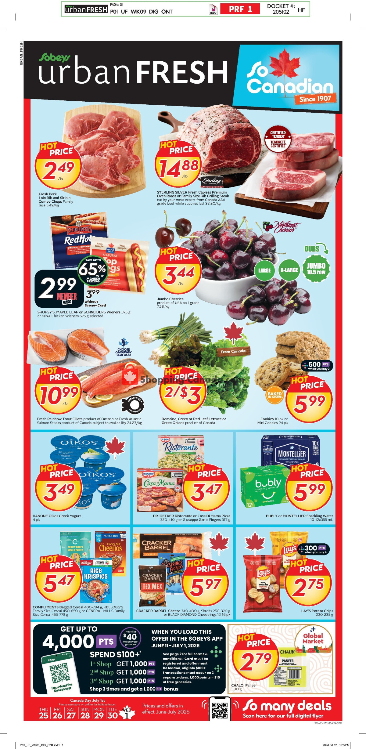 Sobeys flyer from Thursday June 25, 2026 to Wednesday July 1, 2026 - page 1