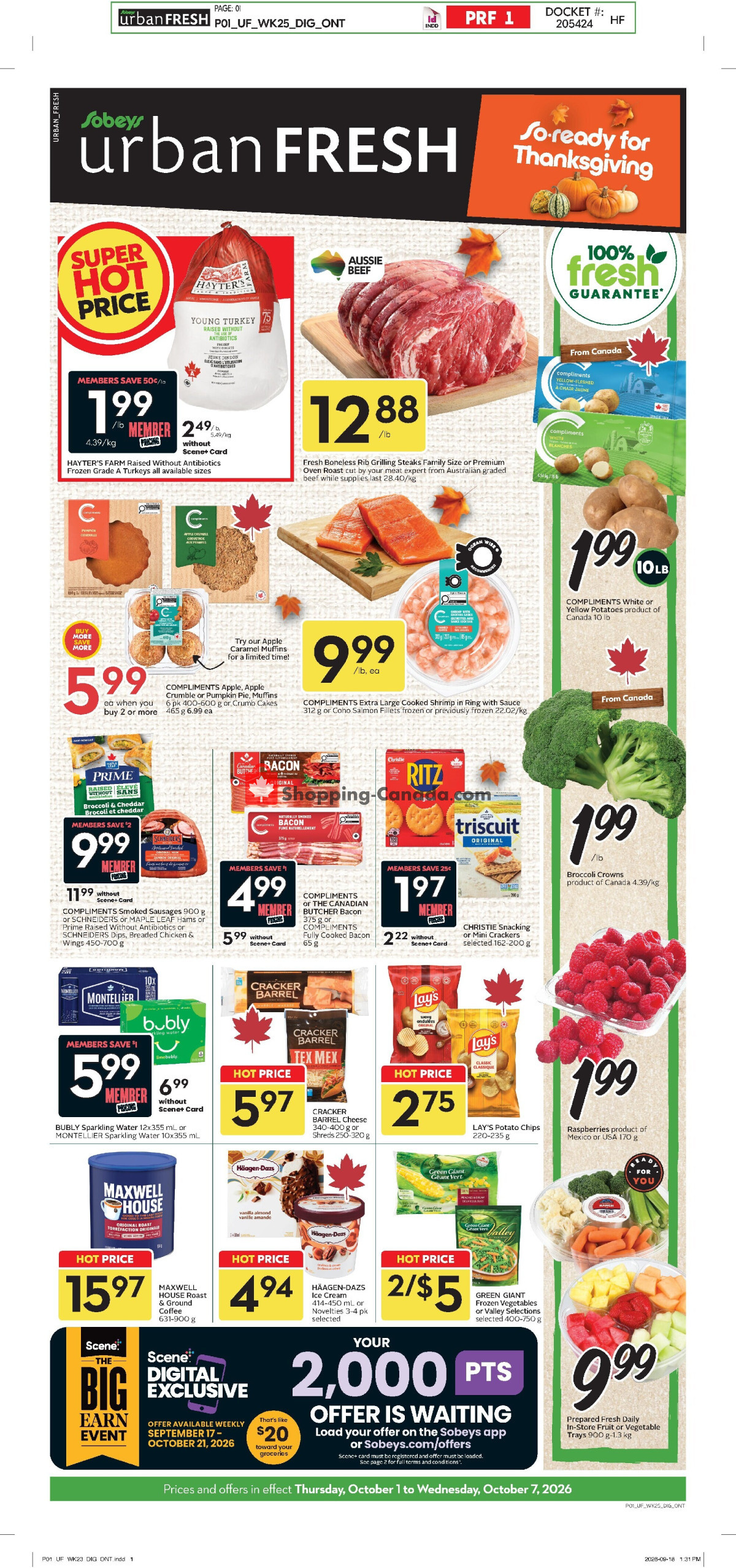 Sobeys flyer from Thursday October 1, 2026 to Wednesday October 7, 2026 - page 1