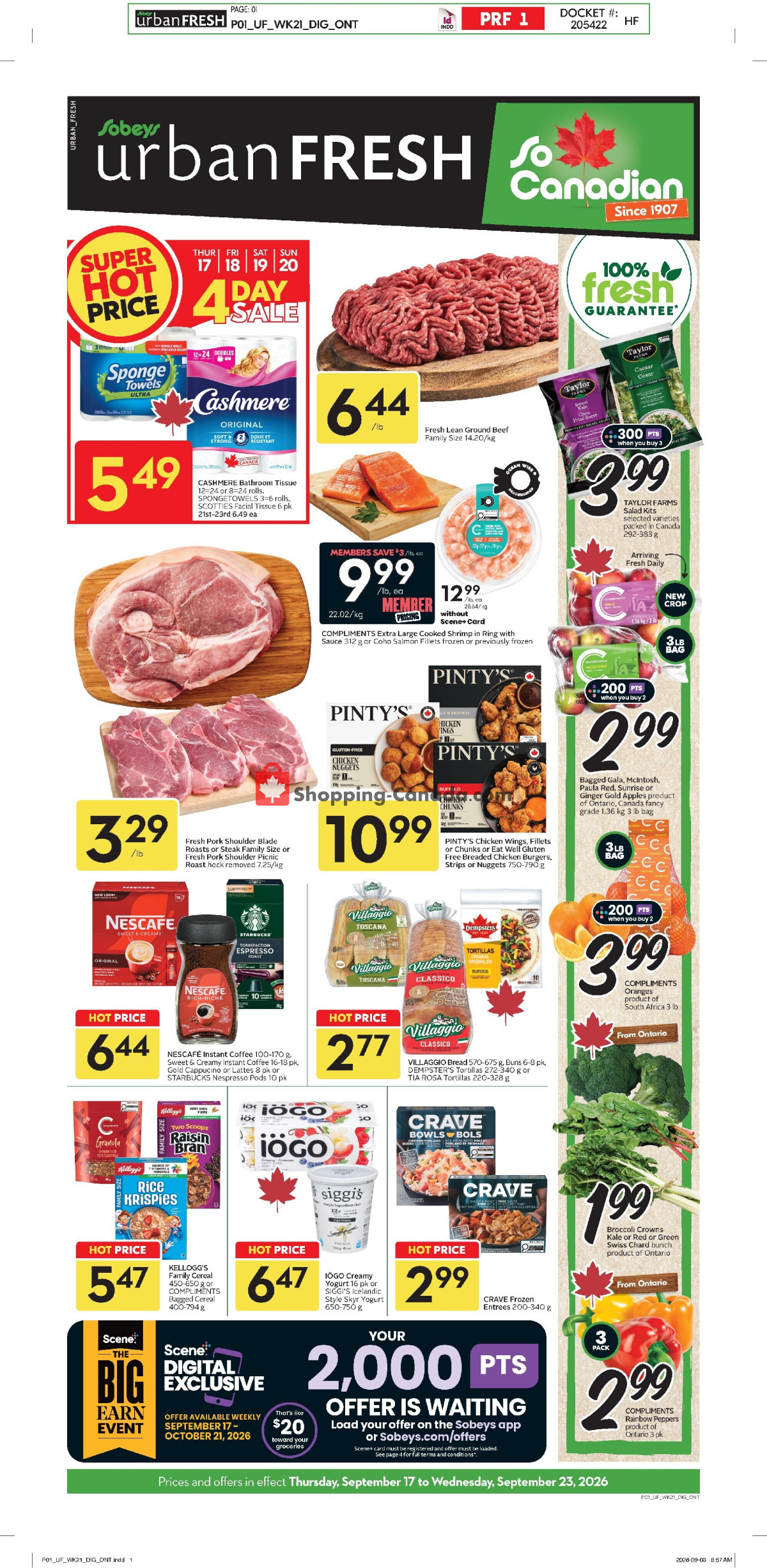 Sobeys flyer from Thursday September 17, 2026 to Wednesday September 23, 2026 - page 1