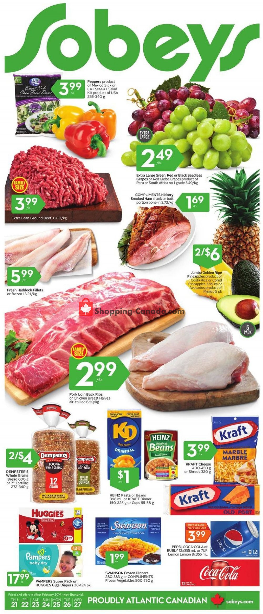 Sobeys flyer from Thursday February 21, 2019 to Wednesday February 27, 2019 - page 1