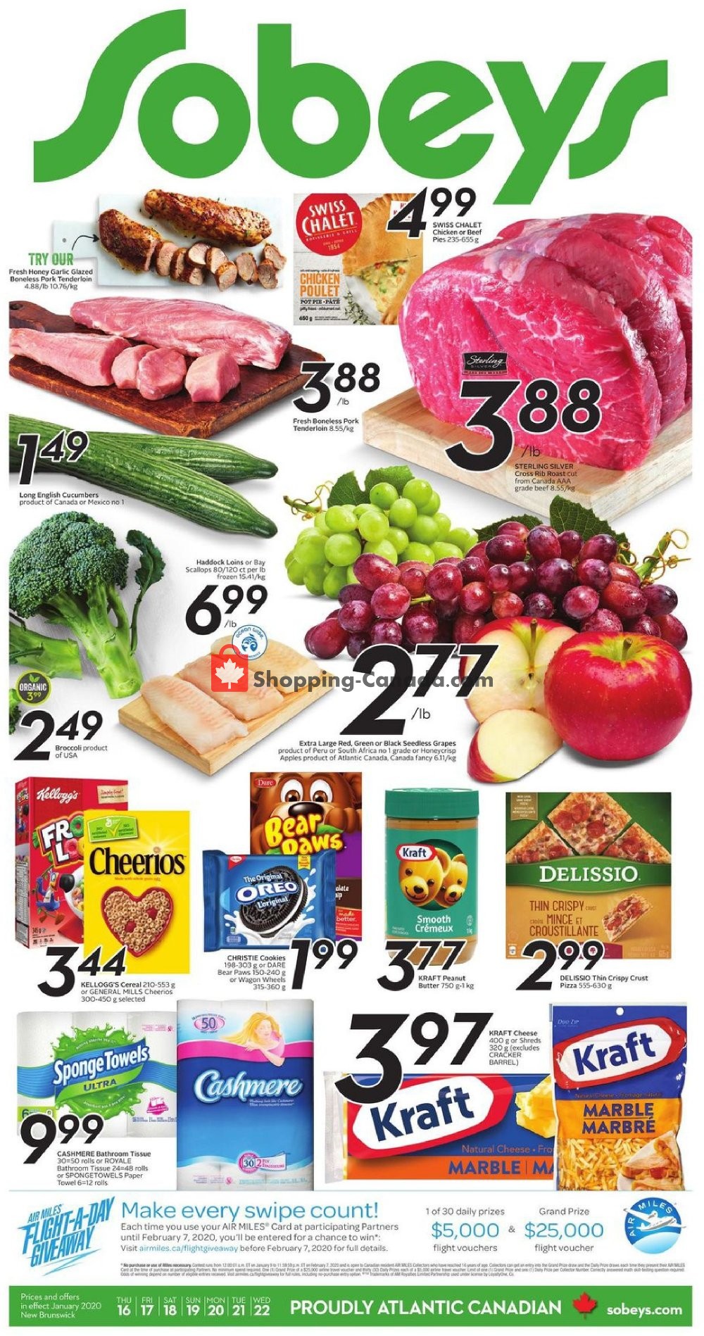 Sobeys flyer from Thursday January 16, 2020 to Wednesday January 22, 2020 - page 1