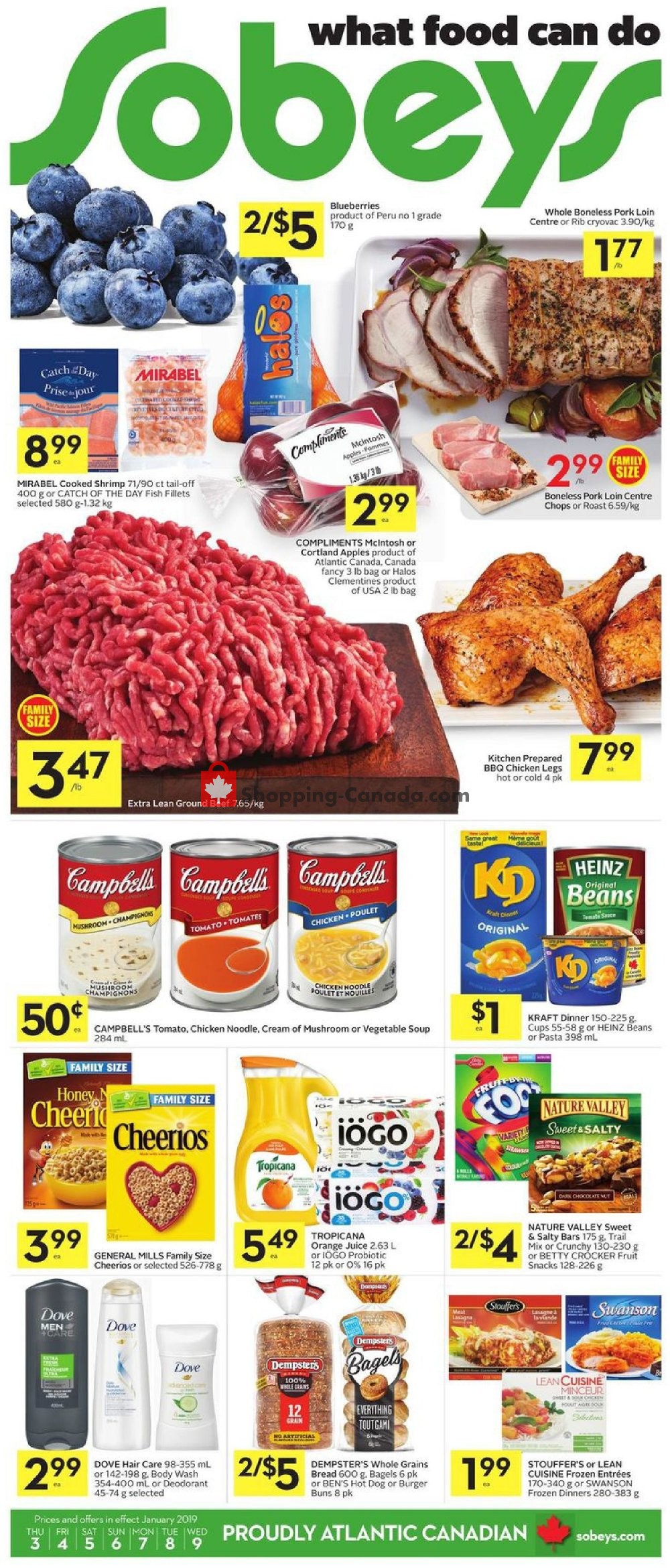 Sobeys flyer from Thursday January 3, 2019 to Wednesday January 9, 2019 - page 1