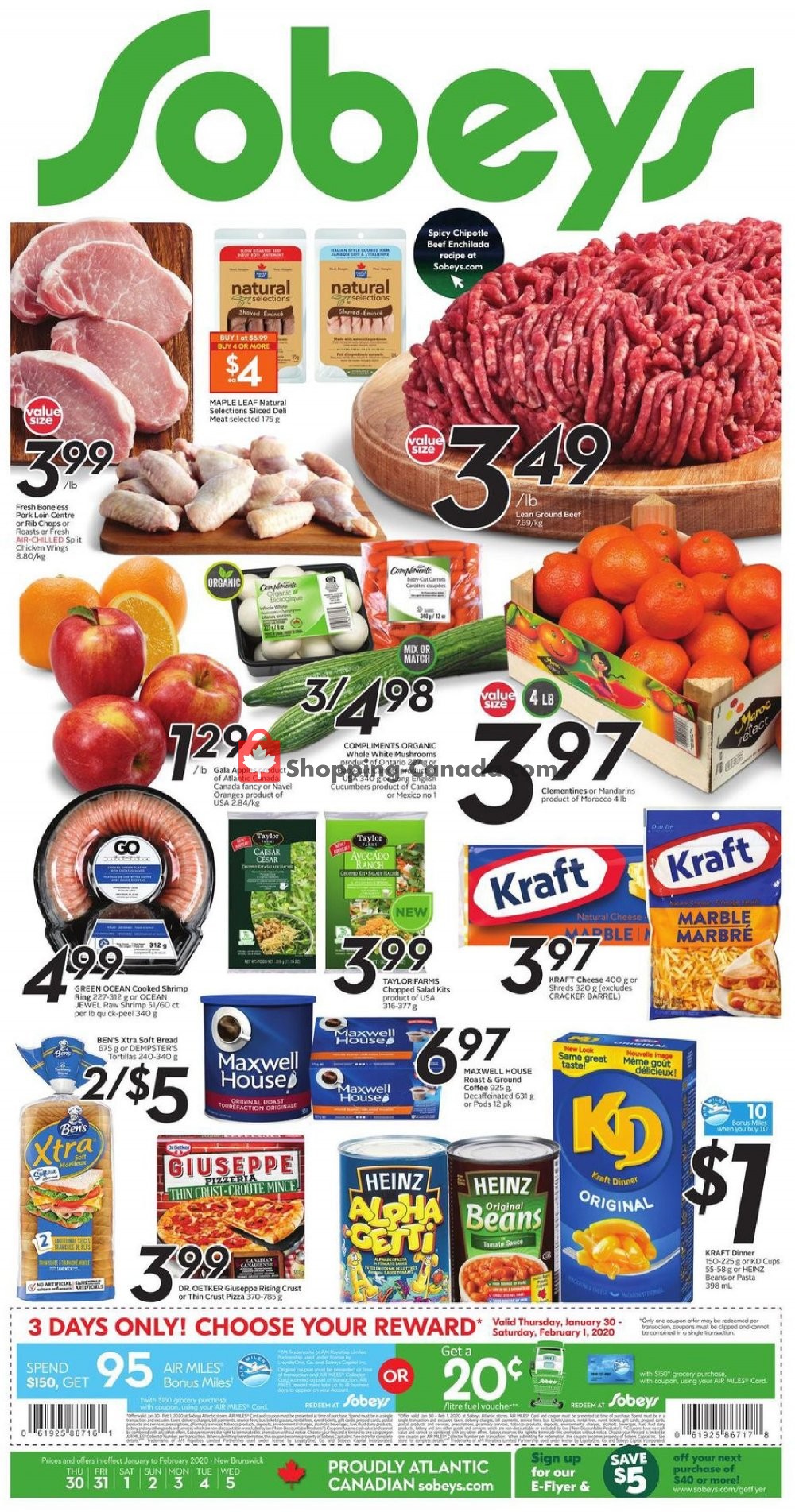 Sobeys flyer from Thursday January 30, 2020 to Wednesday February 5, 2020 - page 1