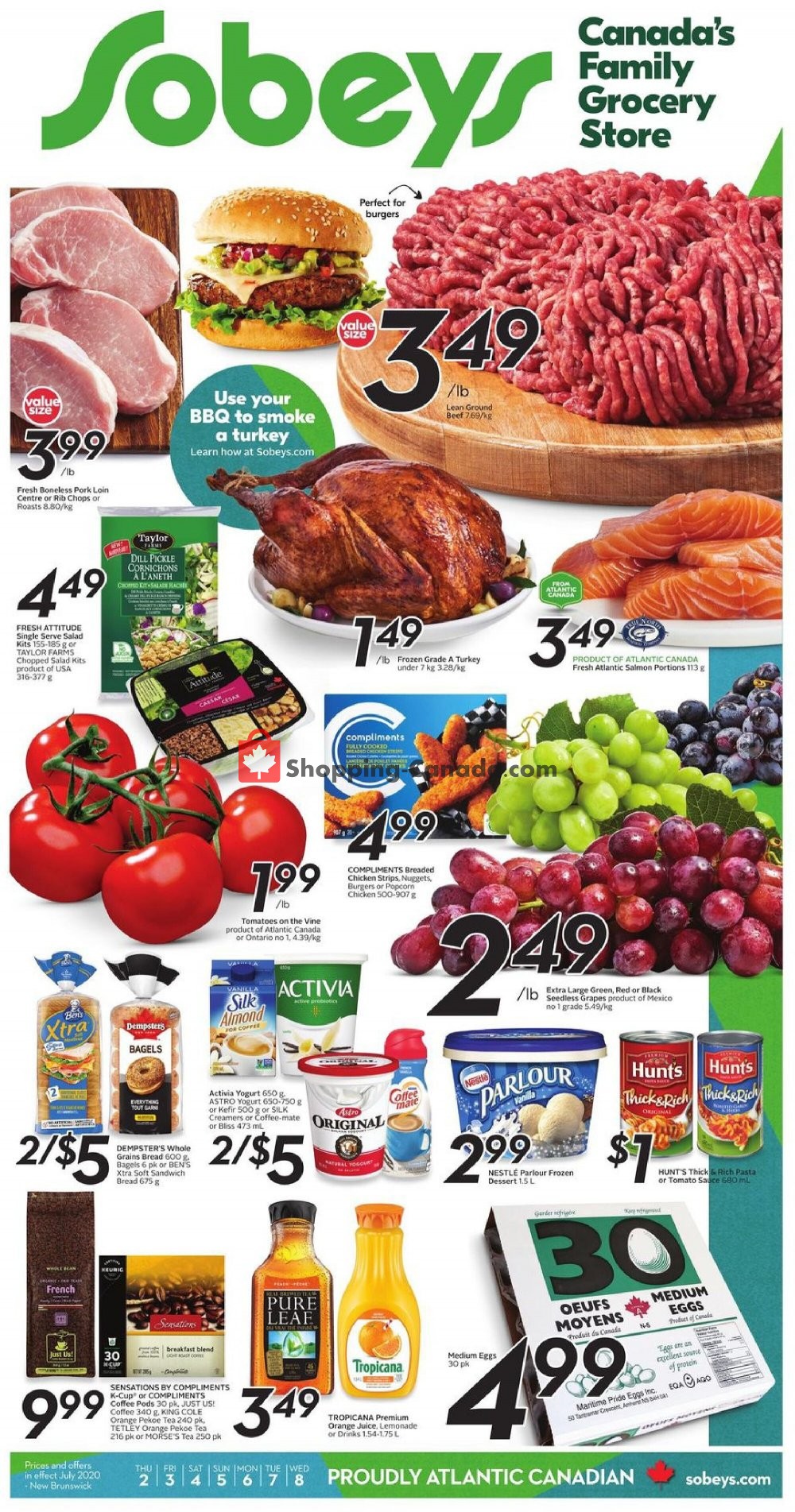 Sobeys flyer from Thursday July 2, 2020 to Wednesday July 8, 2020 - page 1