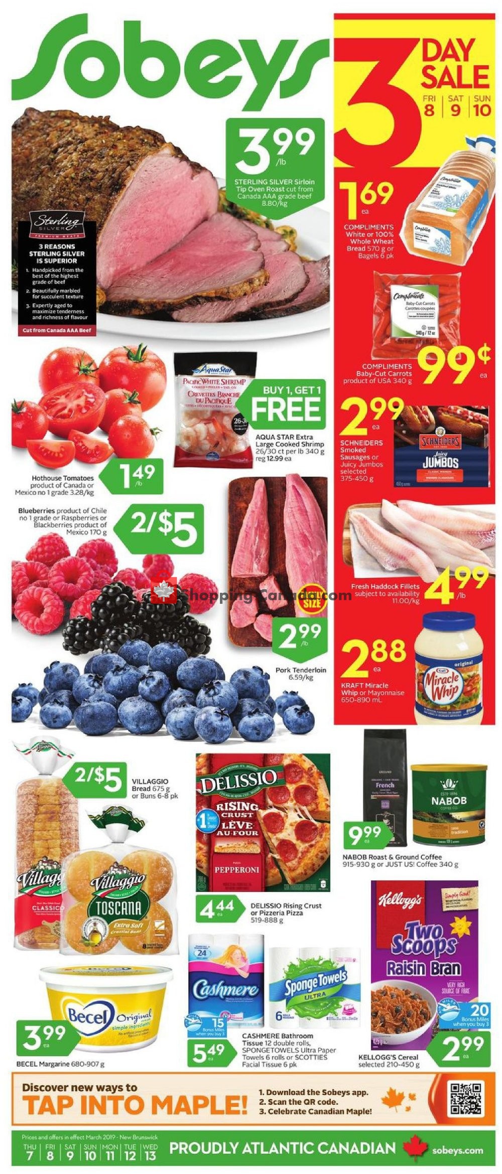 Sobeys flyer from Thursday March 7, 2019 to Wednesday March 13, 2019 - page 1