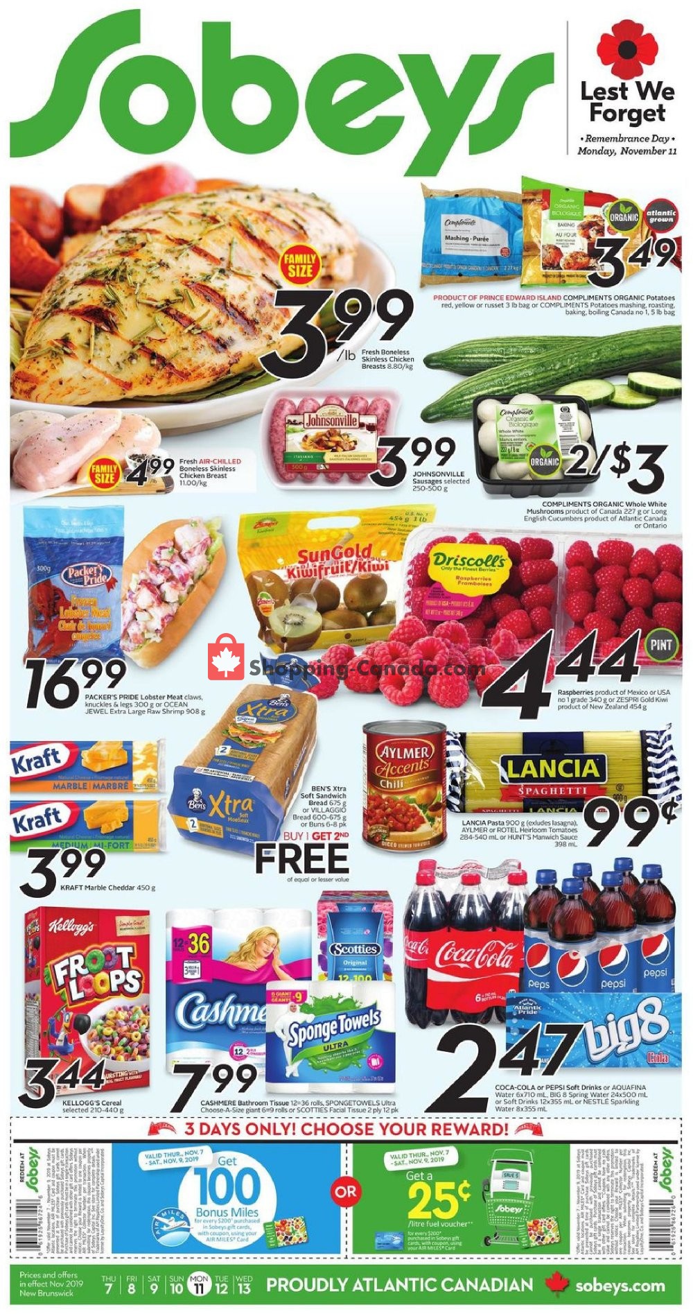 Sobeys flyer from Thursday November 7, 2019 to Wednesday November 13, 2019 - page 1