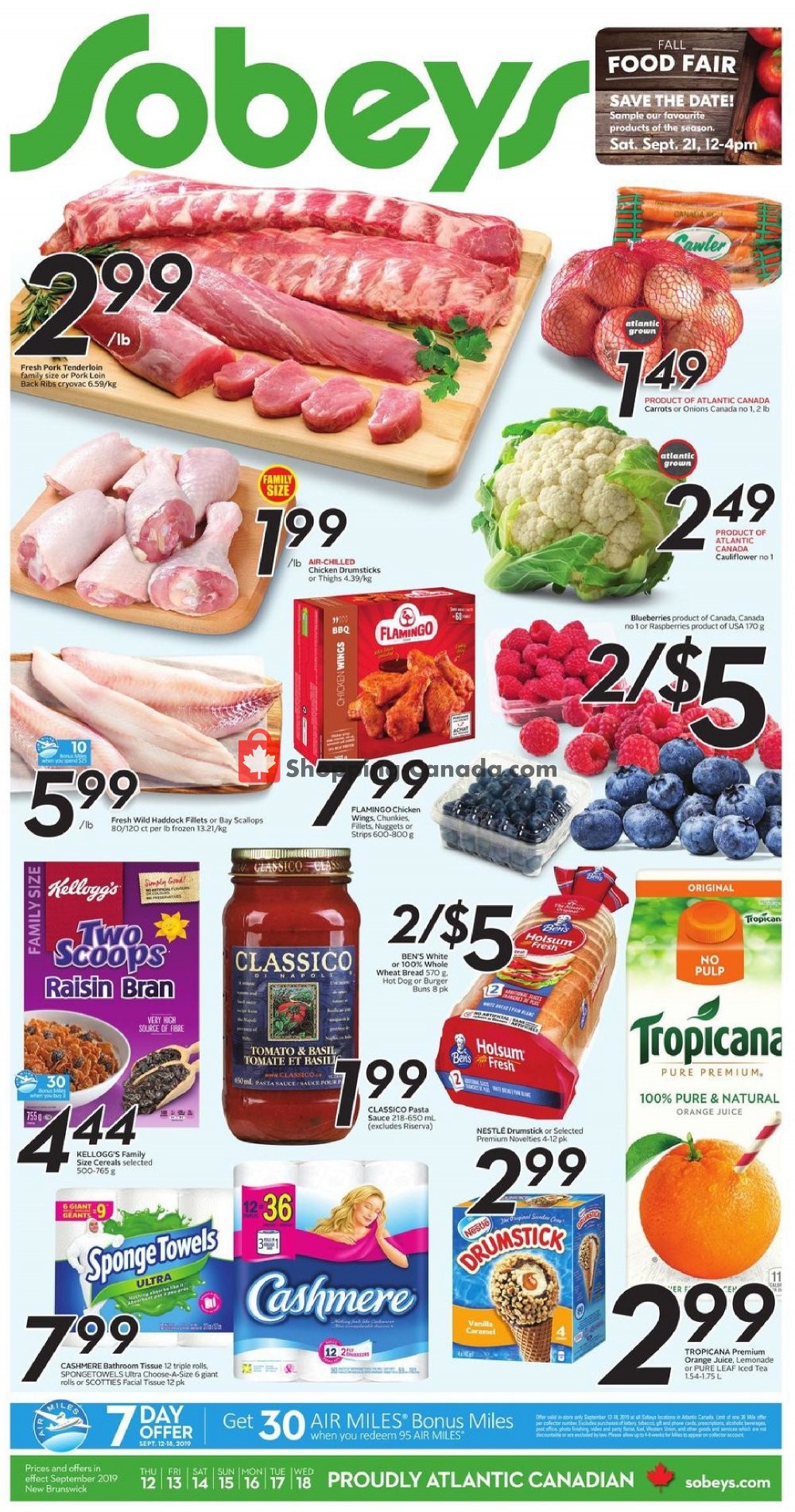 Sobeys flyer from Thursday September 12, 2019 to Wednesday September 18, 2019 - page 1