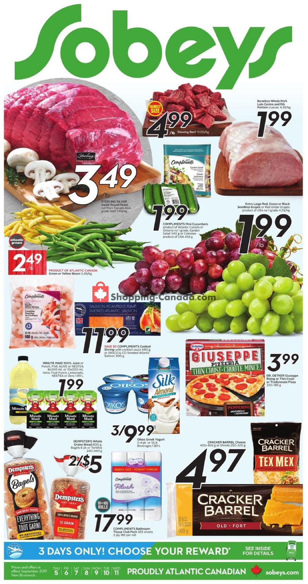 Sobeys flyer from Thursday September 5, 2019 to Wednesday September 11, 2019 - page 1