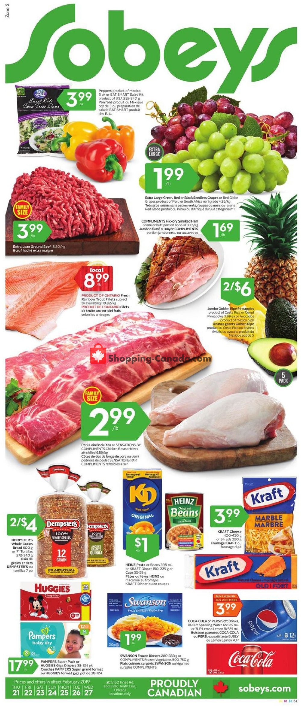 Sobeys flyer from Thursday February 21, 2019 to Wednesday February 27, 2019 - page 1