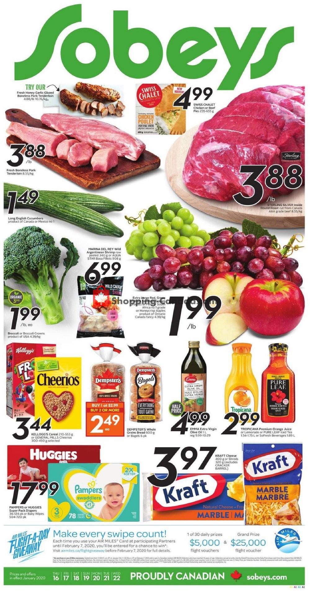 Sobeys flyer from Thursday January 16, 2020 to Wednesday January 22, 2020 - page 1