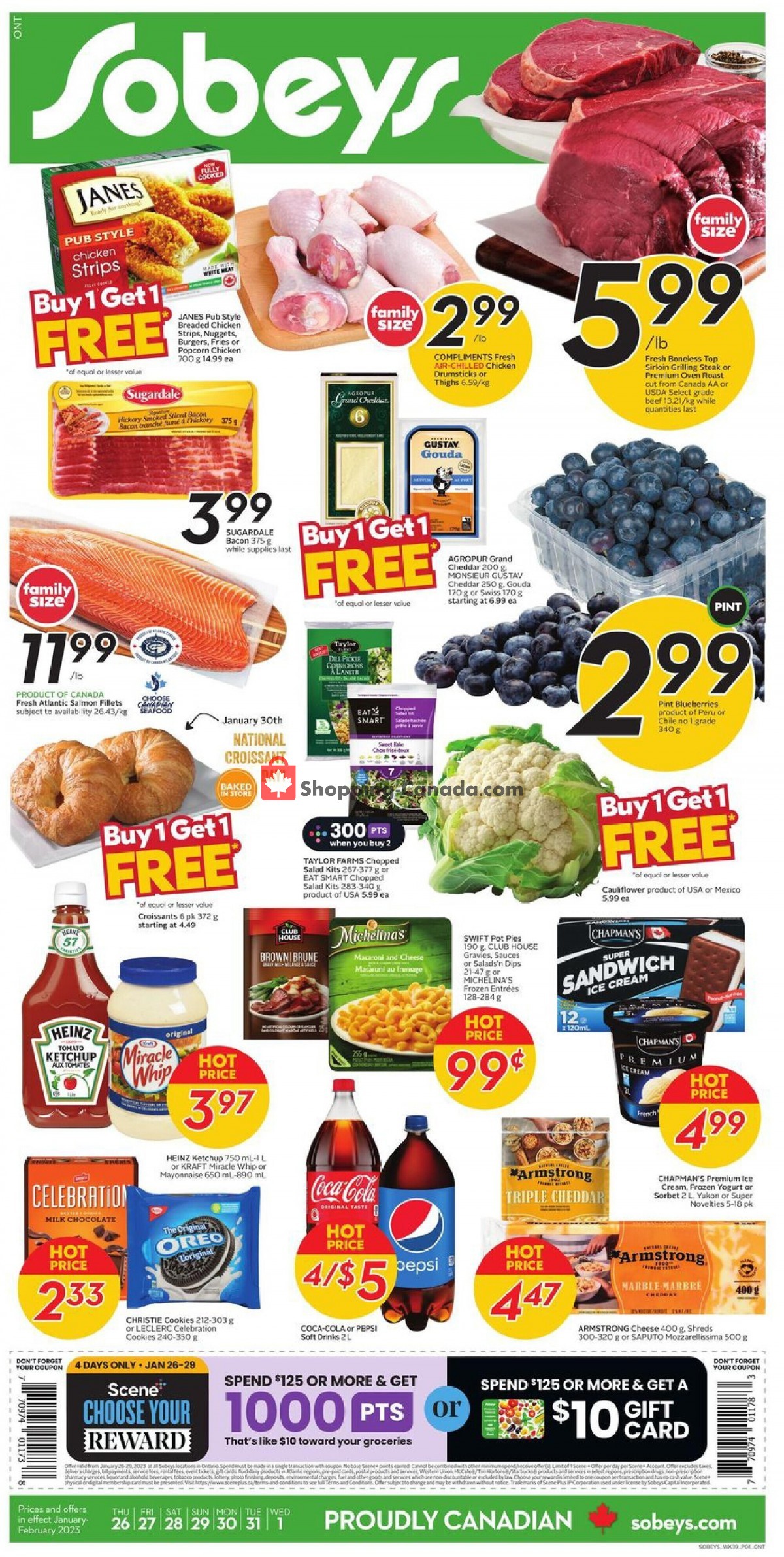 Sobeys flyer from Thursday January 26, 2023 to Wednesday February 1, 2023 - page 1