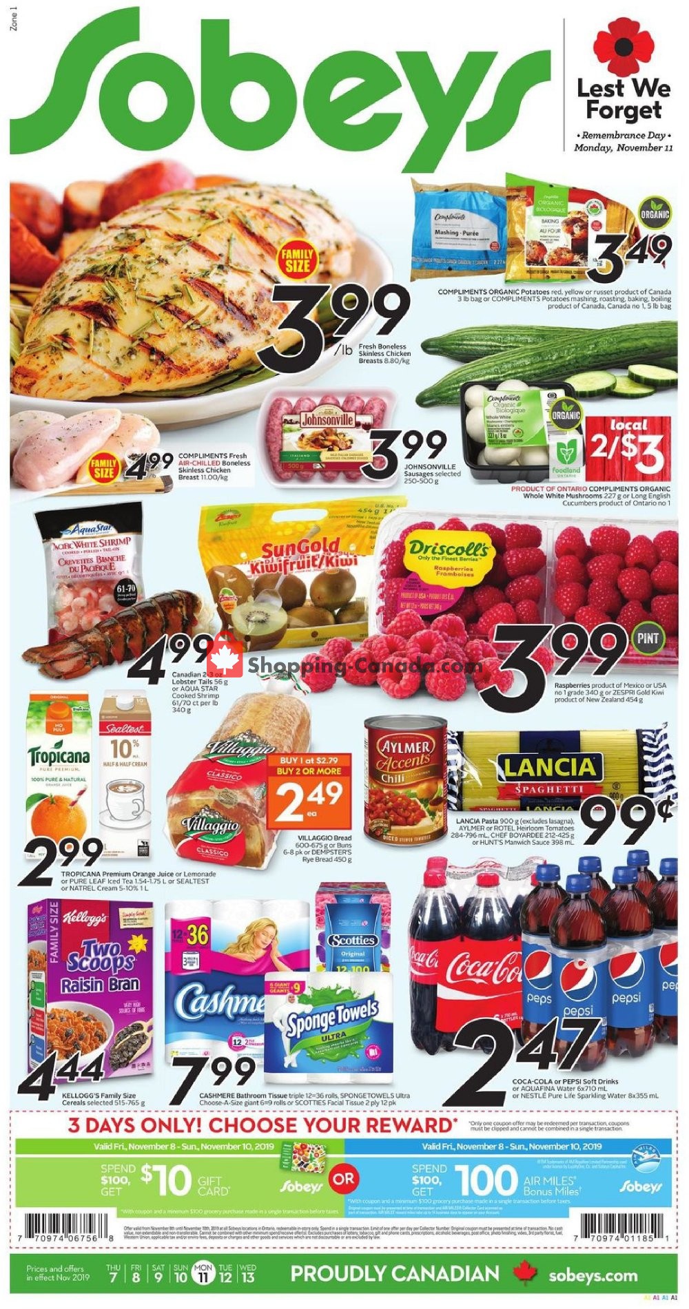 Sobeys flyer from Thursday November 7, 2019 to Wednesday November 13, 2019 - page 1
