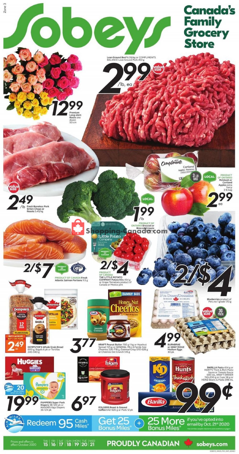Sobeys flyer from Thursday October 15, 2020 to Wednesday October 21, 2020 - page 1