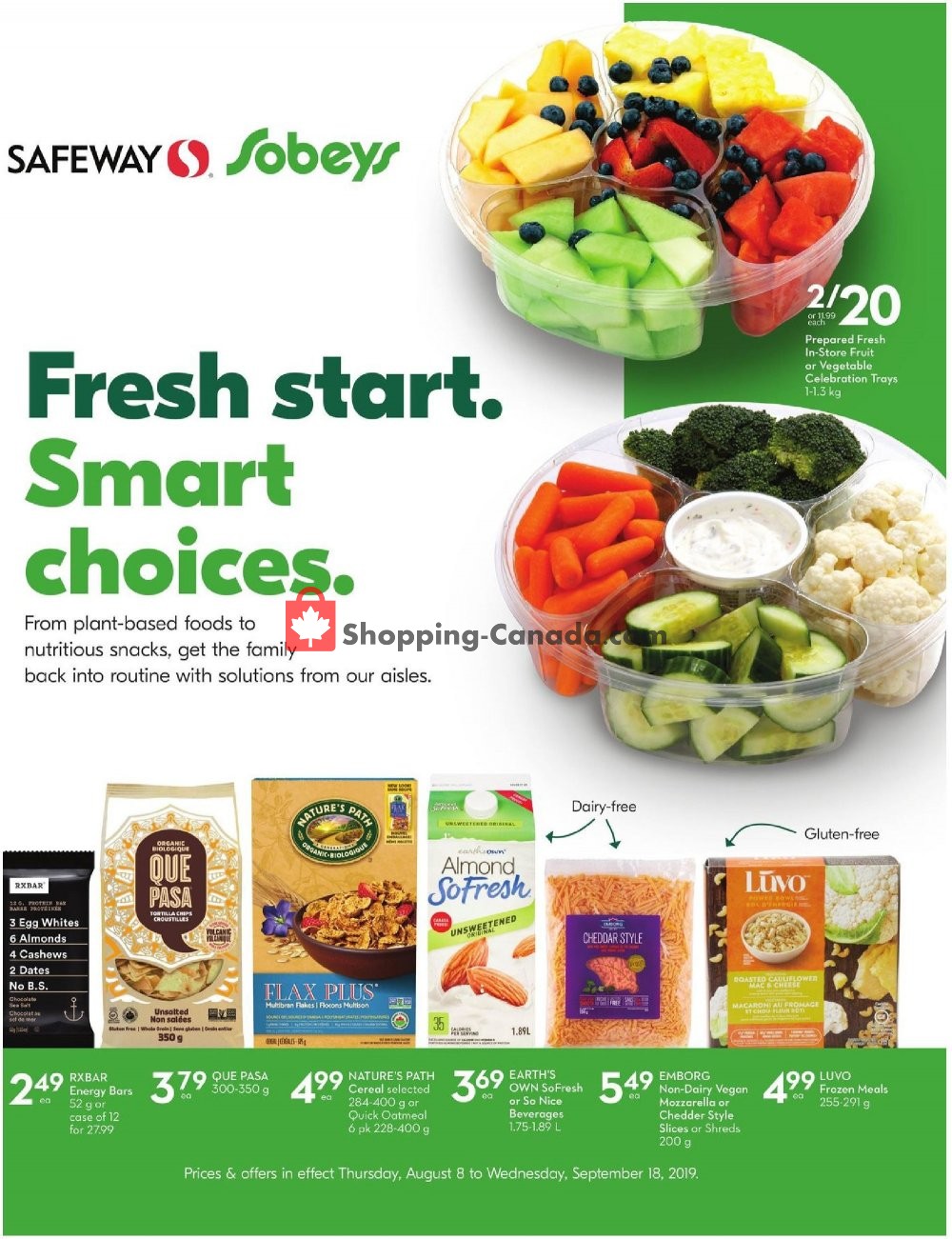 Sobeys flyer from Thursday August 8, 2019 to Wednesday September 18, 2019 - page 1