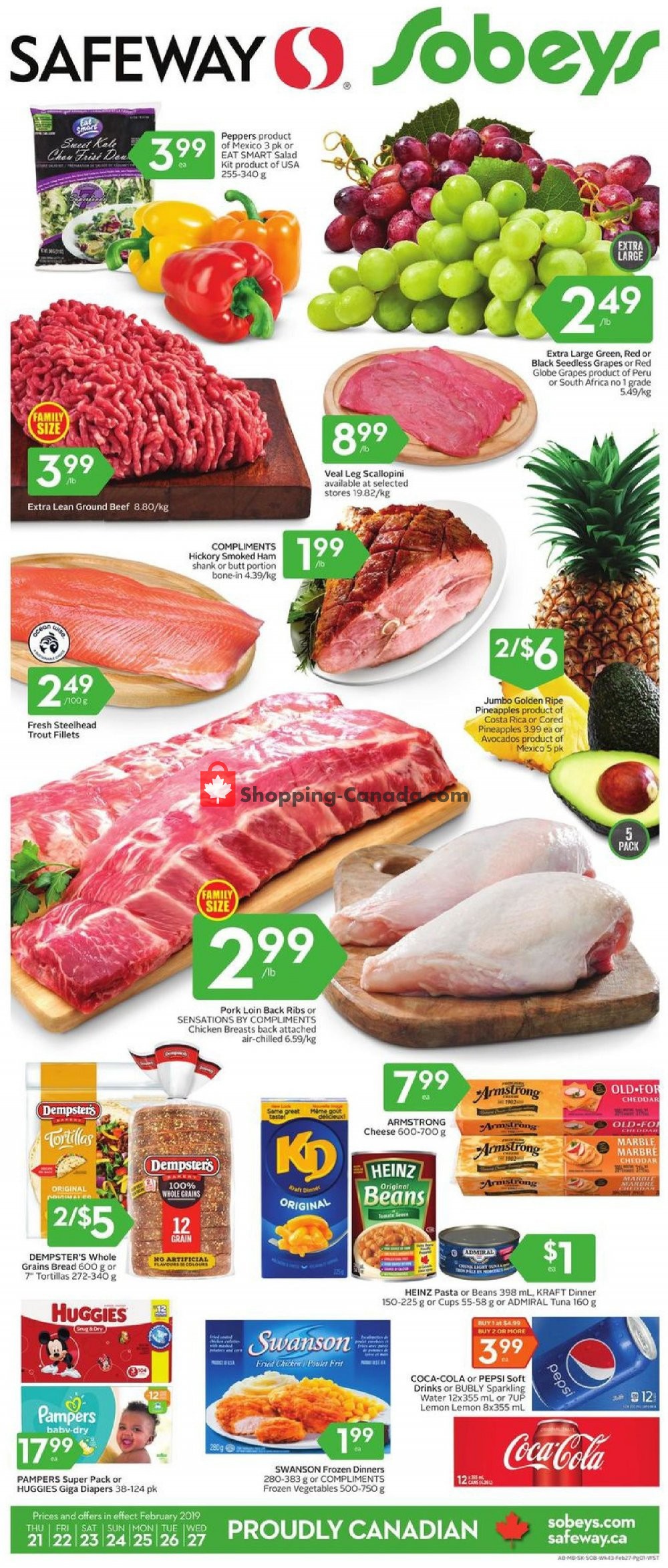 Sobeys flyer from Thursday February 21, 2019 to Wednesday February 27, 2019 - page 1
