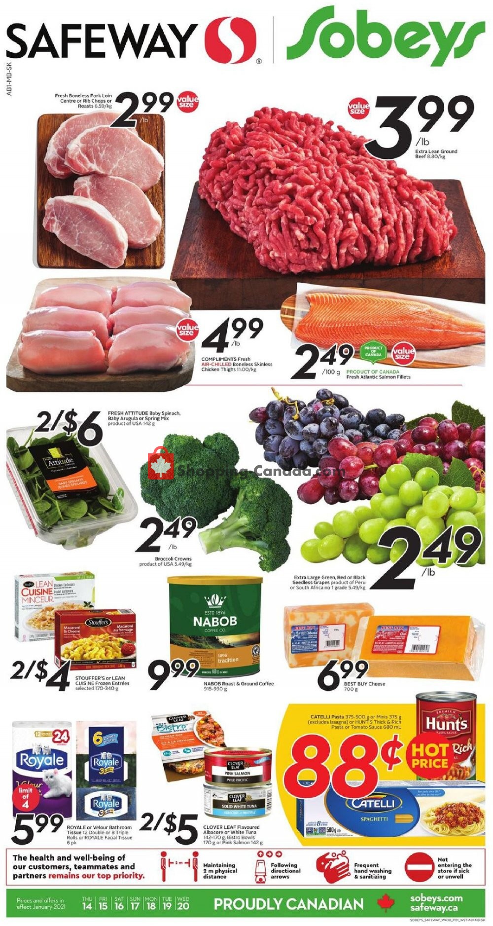 Sobeys flyer from Thursday January 14, 2021 to Wednesday January 20, 2021 - page 1