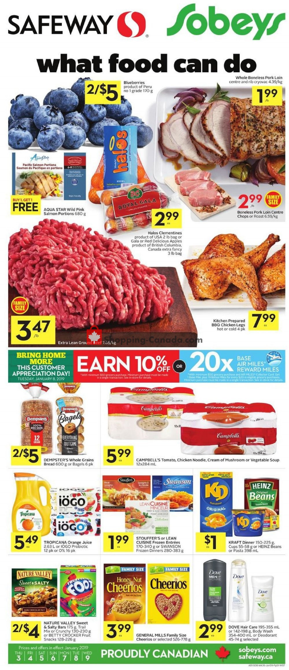Sobeys flyer from Thursday January 3, 2019 to Wednesday January 9, 2019 - page 1