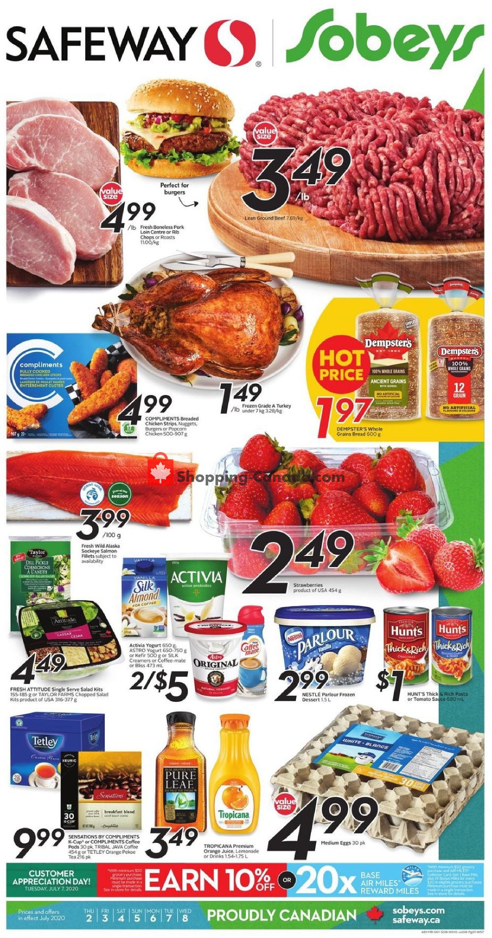 Sobeys flyer from Thursday July 2, 2020 to Wednesday July 8, 2020 - page 1