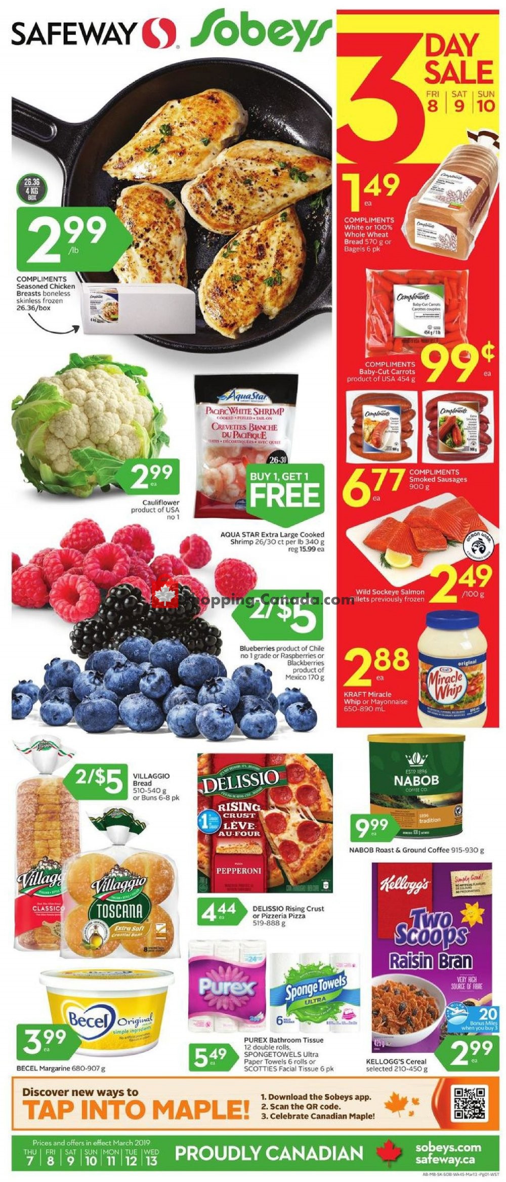 Sobeys flyer from Thursday March 7, 2019 to Wednesday March 13, 2019 - page 1