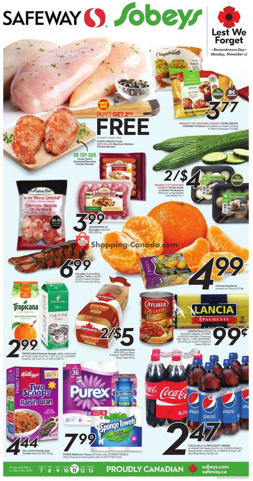 Sobeys flyer from Thursday November 7, 2019 to Wednesday November 13, 2019 - page 1
