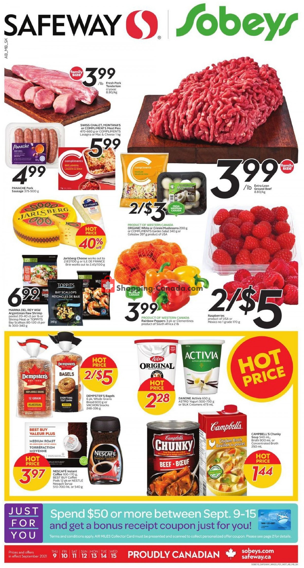 Sobeys flyer from Thursday September 9, 2021 to Wednesday September 15, 2021 - page 1