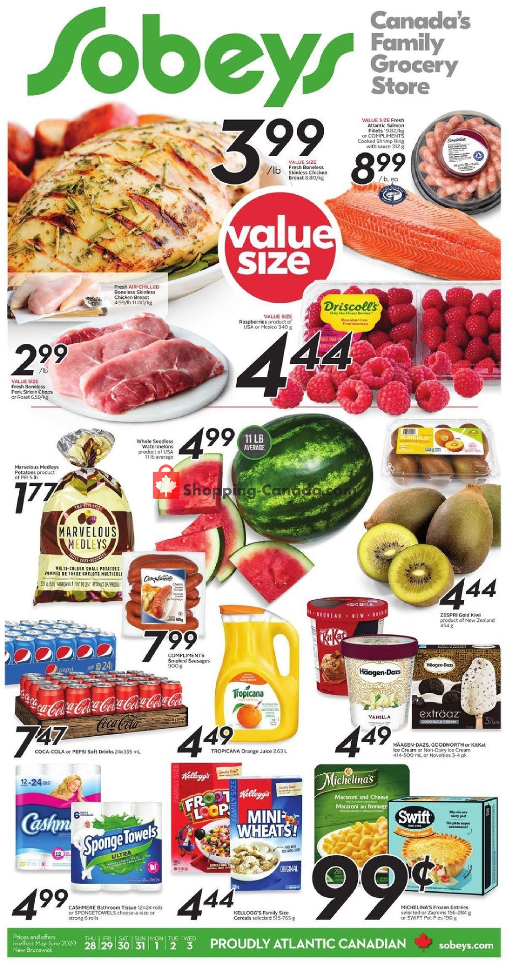 Sobeys flyer from Thursday May 28, 2020 to Wednesday June 3, 2020 - page 1