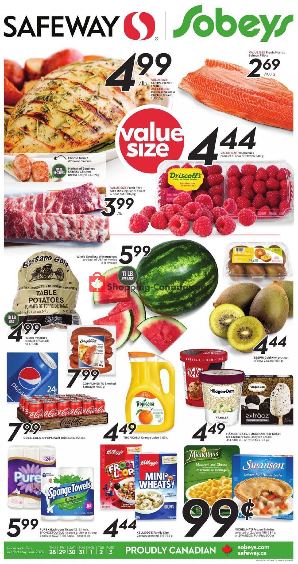 Sobeys flyer from Thursday May 28, 2020 to Wednesday June 3, 2020 - page 1