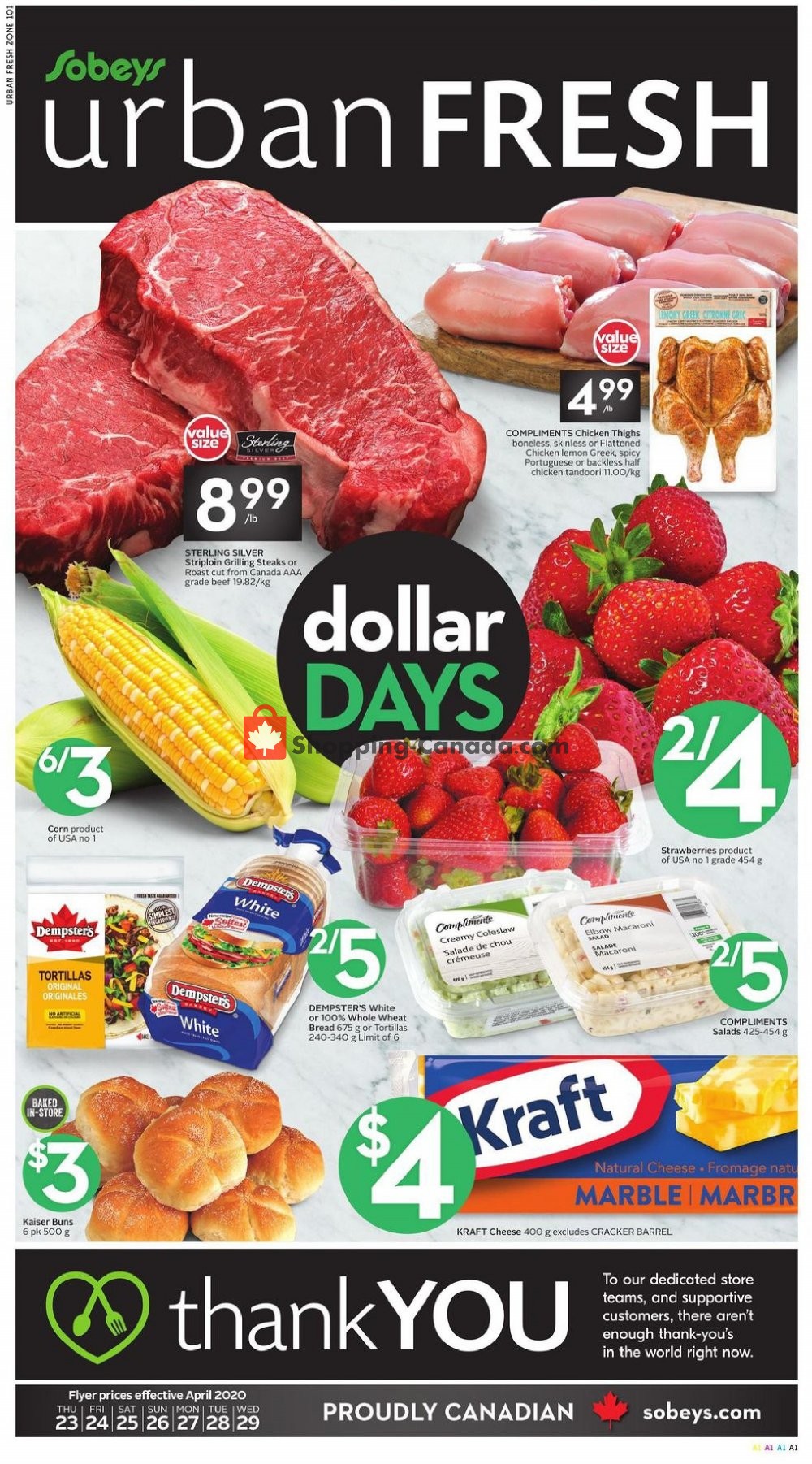 Sobeys flyer from Thursday April 23, 2020 to Wednesday April 29, 2020 - page 1
