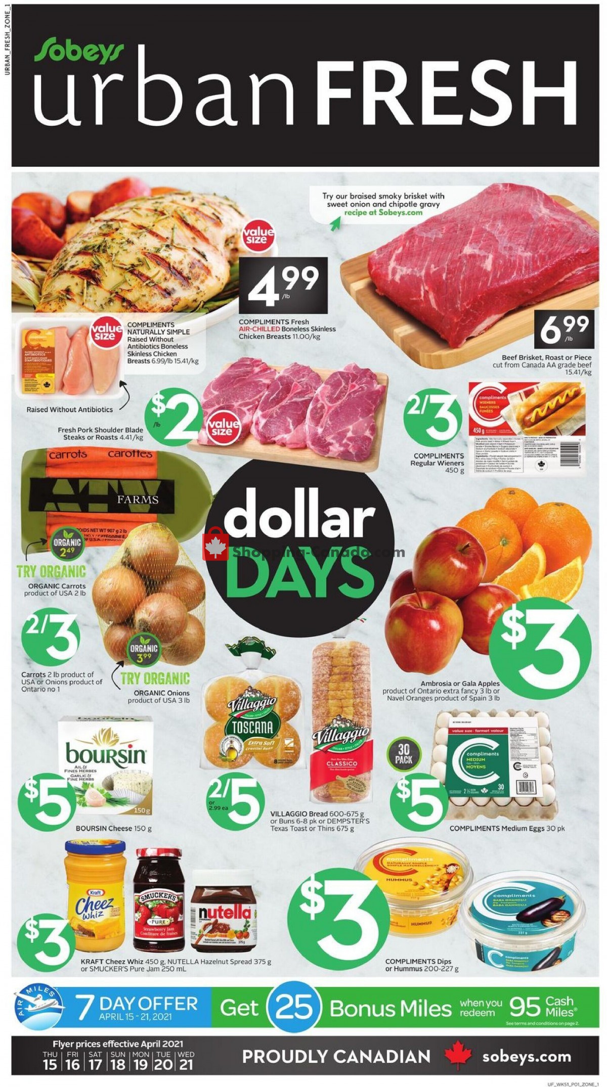 Sobeys flyer from Thursday April 15, 2021 to Wednesday April 21, 2021 - page 1