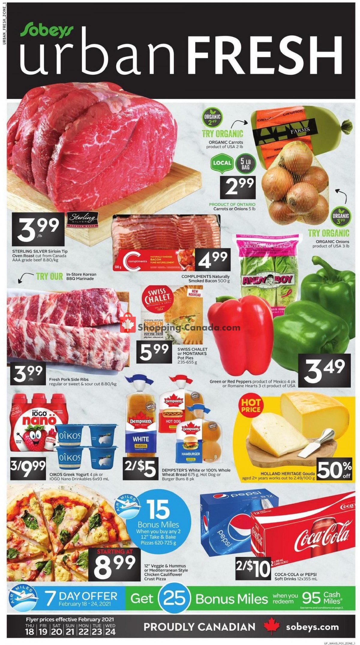 Sobeys flyer from Thursday February 18, 2021 to Wednesday February 24, 2021 - page 1