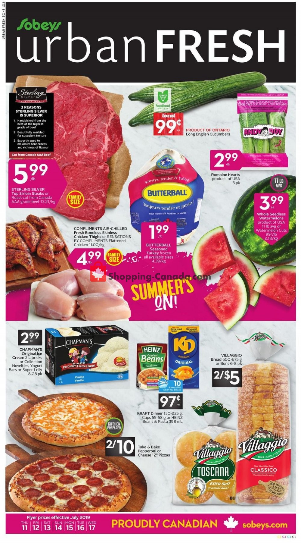 Sobeys flyer from Thursday July 11, 2019 to Wednesday July 17, 2019 - page 1