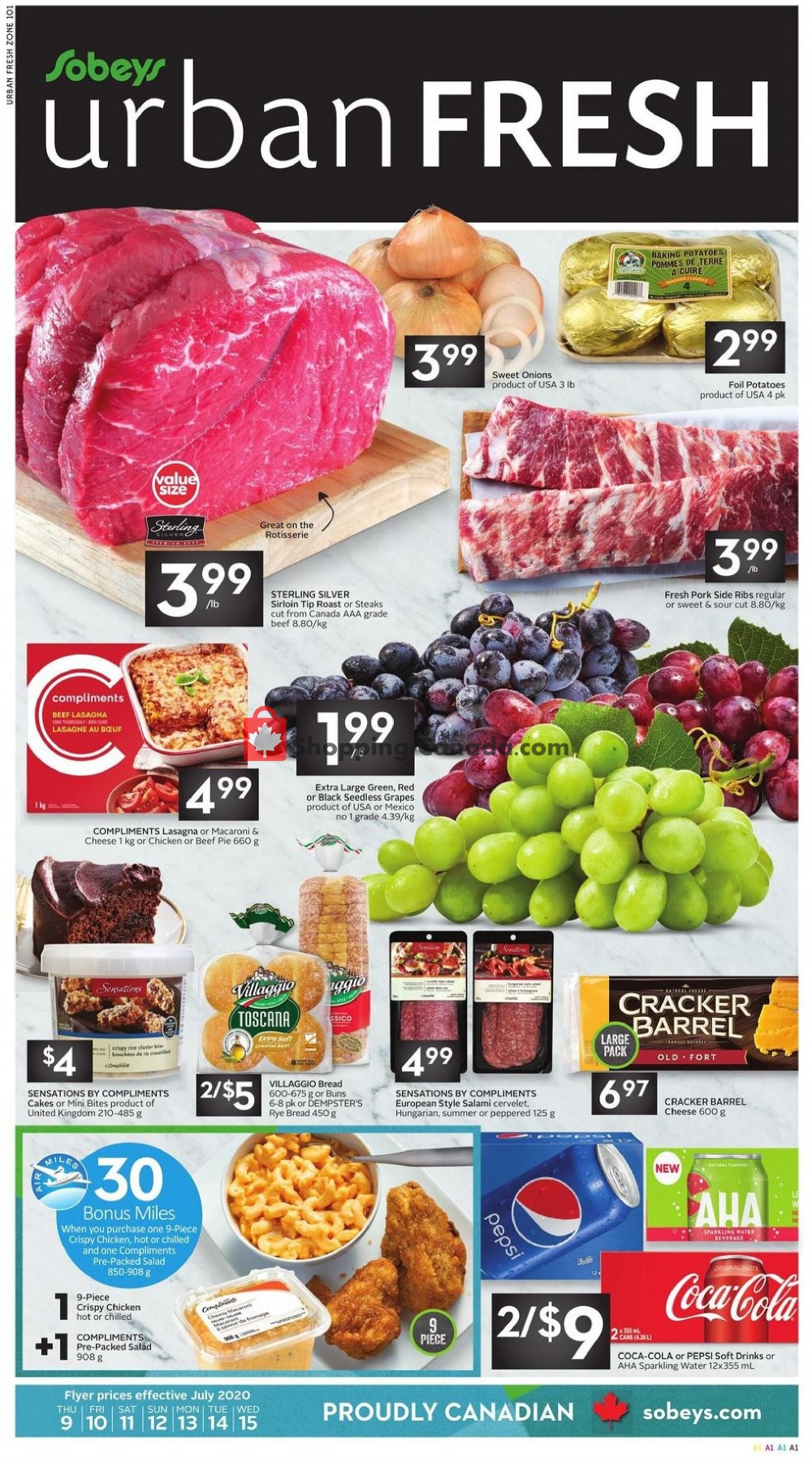 Sobeys flyer from Thursday July 9, 2020 to Wednesday July 15, 2020 - page 1