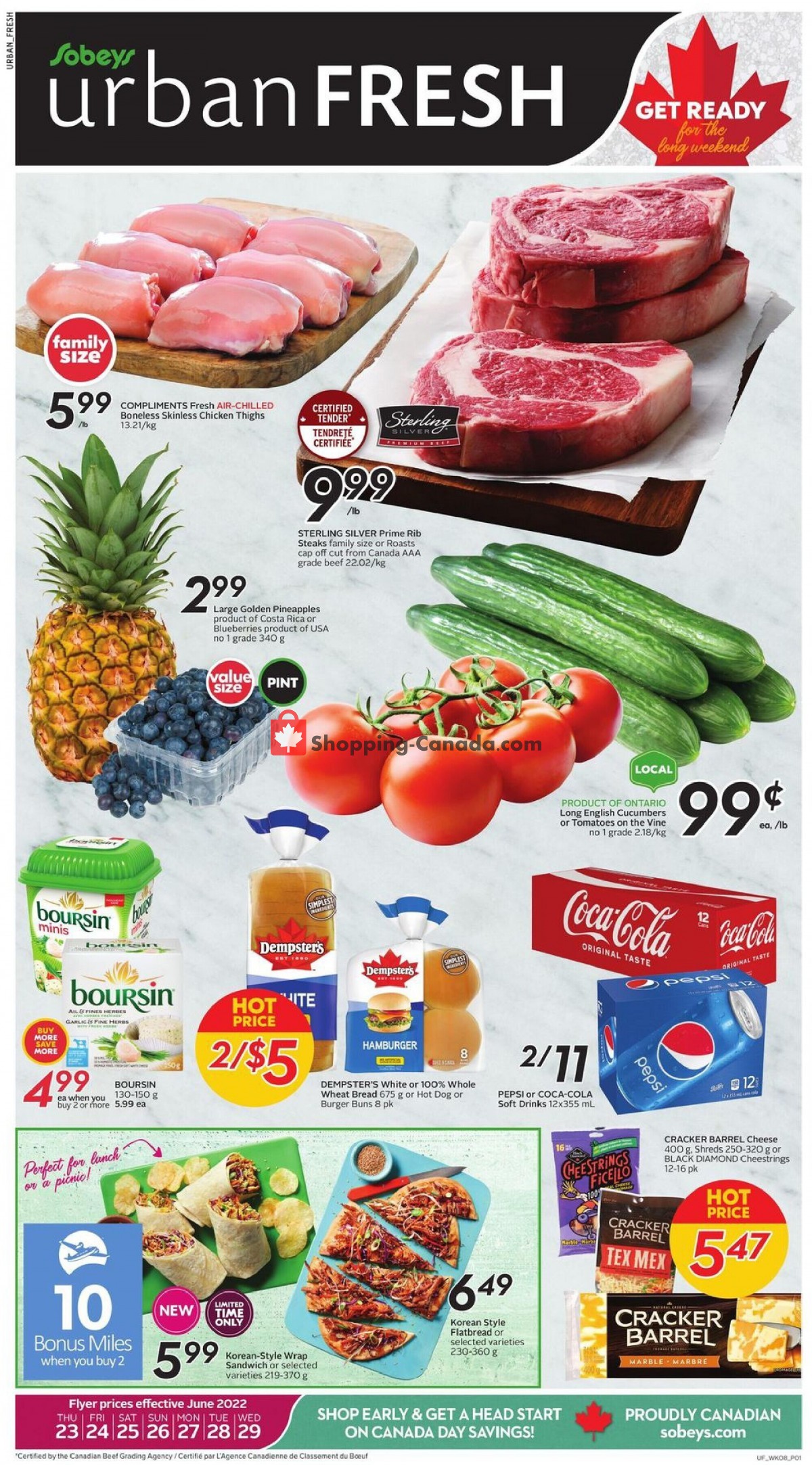 Sobeys flyer from Thursday June 23, 2022 to Wednesday June 29, 2022 - page 1