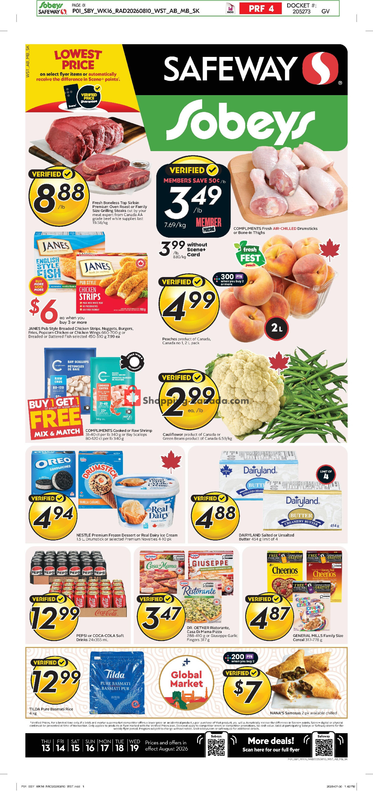Sobeys flyer from Thursday August 13, 2026 to Wednesday August 19, 2026 - page 1