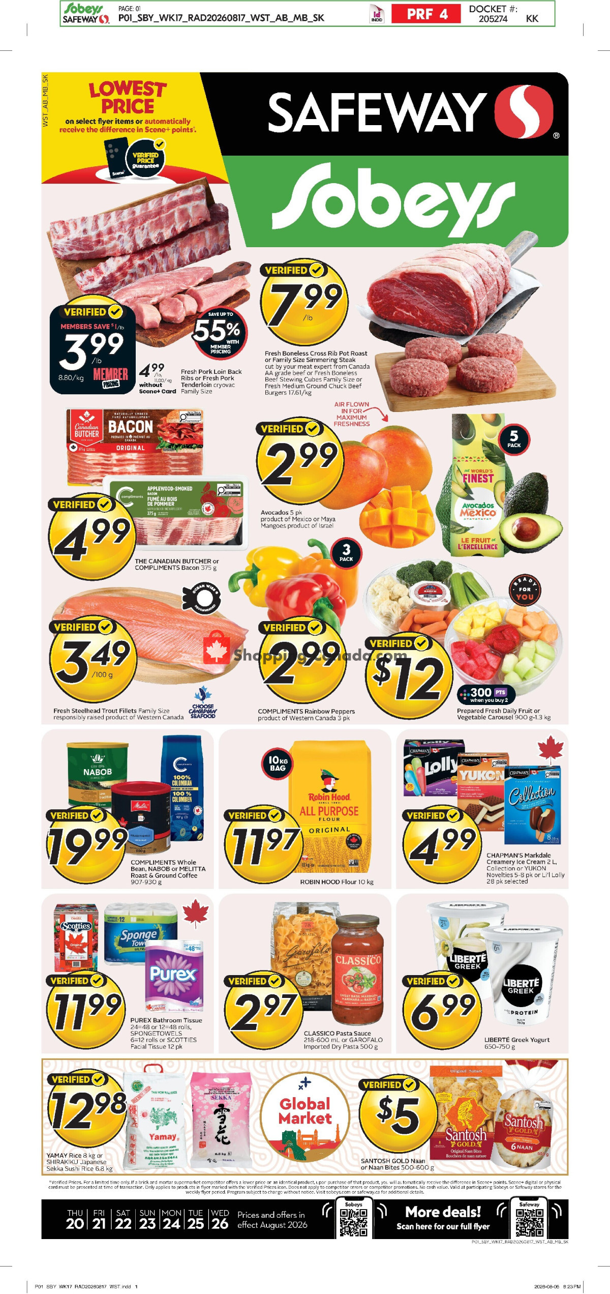Sobeys flyer from Thursday August 20, 2026 to Wednesday August 26, 2026 - page 1