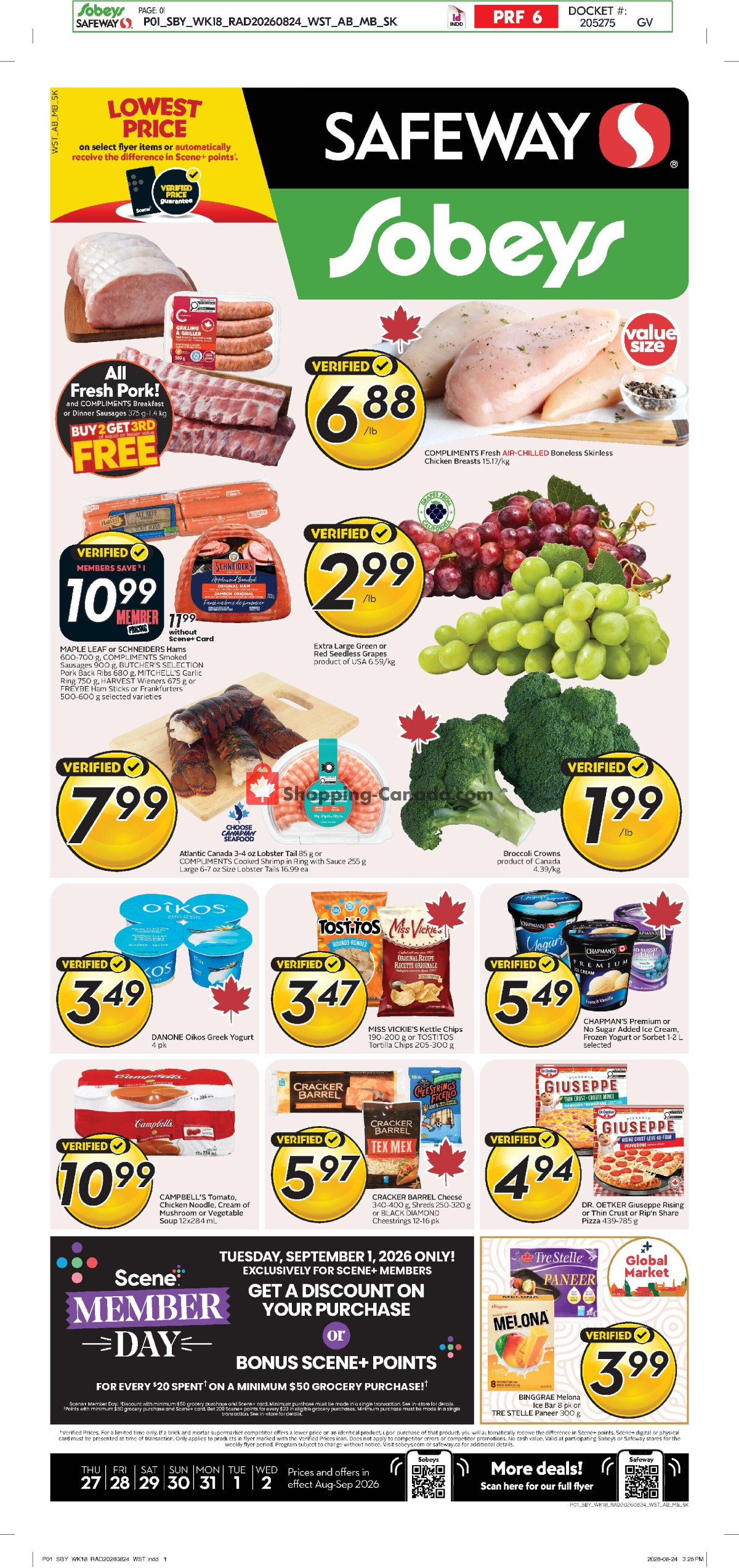 Sobeys flyer from Thursday August 27, 2026 to Wednesday September 2, 2026 - page 1