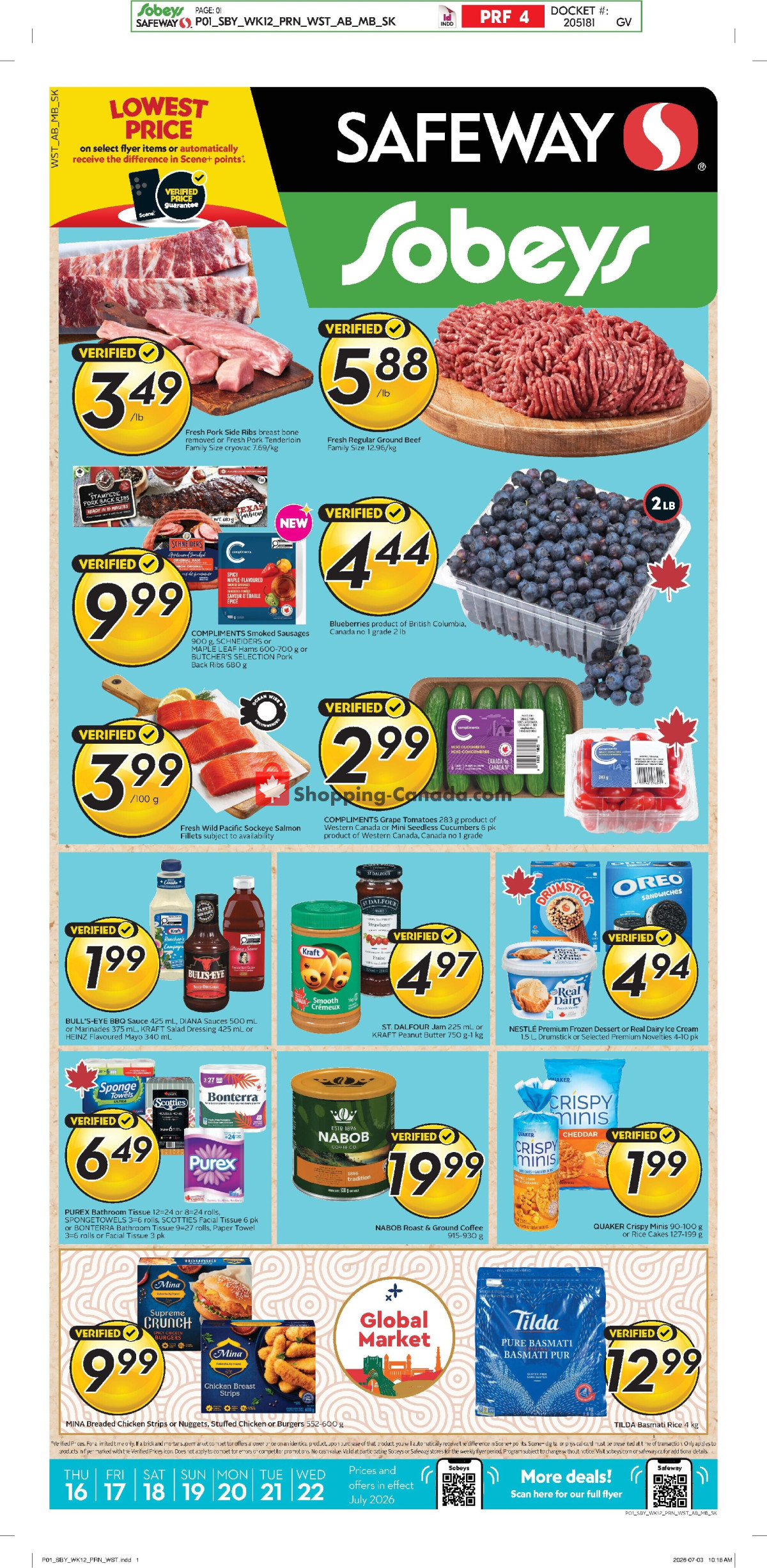 Sobeys flyer from Thursday July 16, 2026 to Wednesday July 22, 2026 - page 1