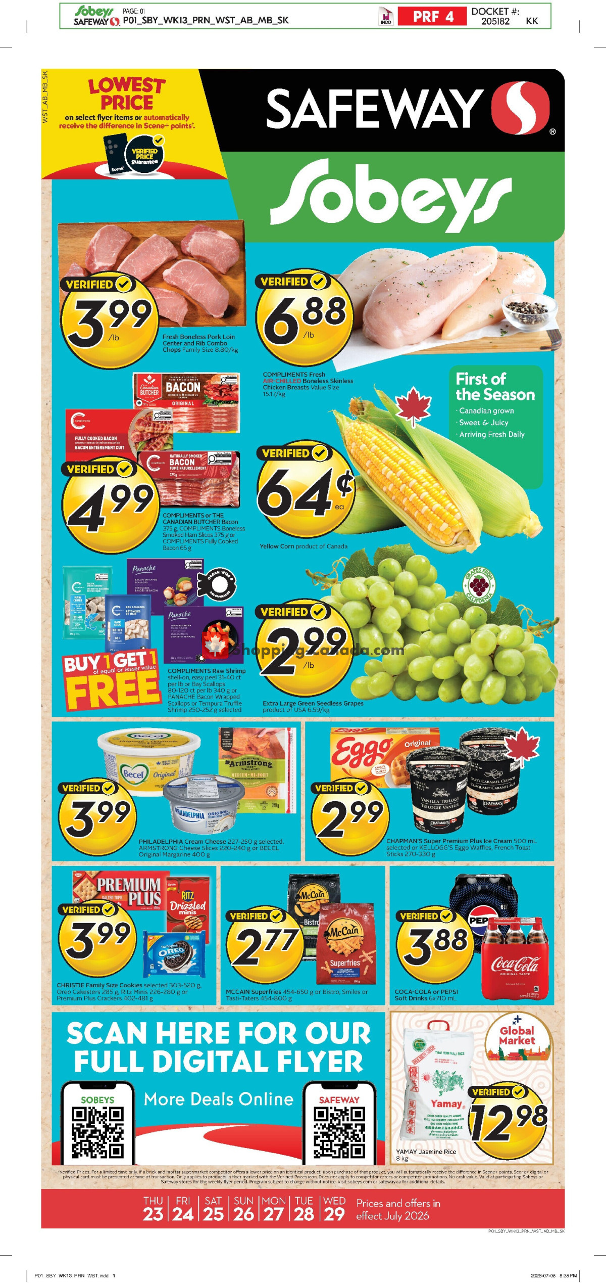 Sobeys flyer from Thursday July 23, 2026 to Wednesday July 29, 2026 - page 1