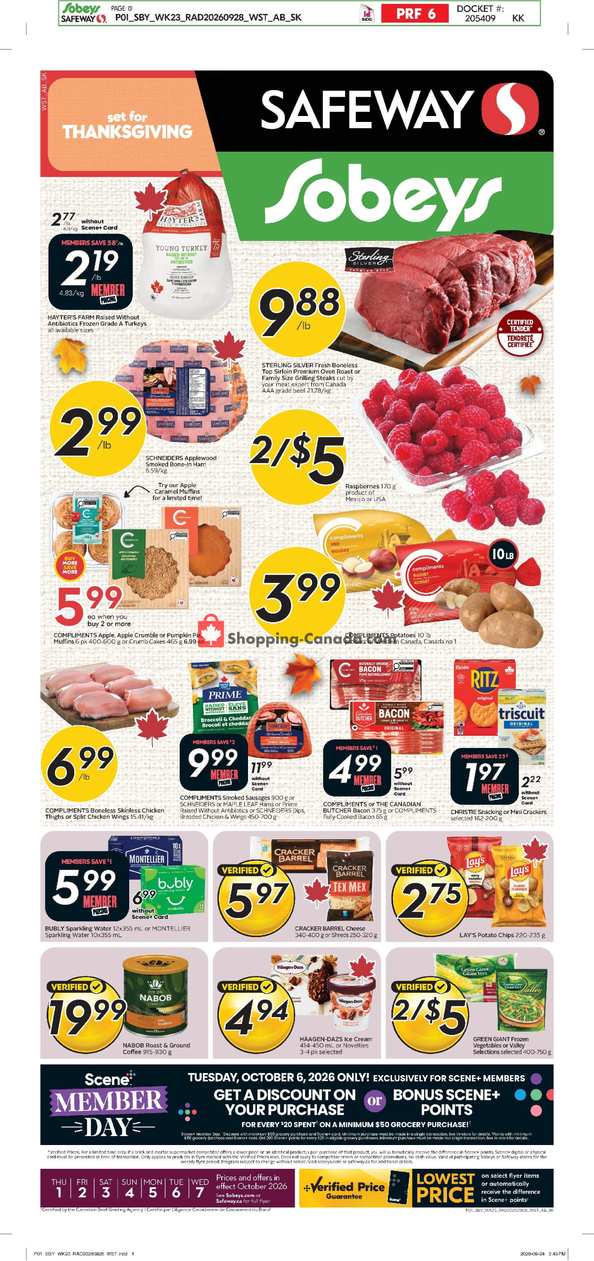 Sobeys flyer from Thursday October 1, 2026 to Wednesday October 7, 2026 - page 1