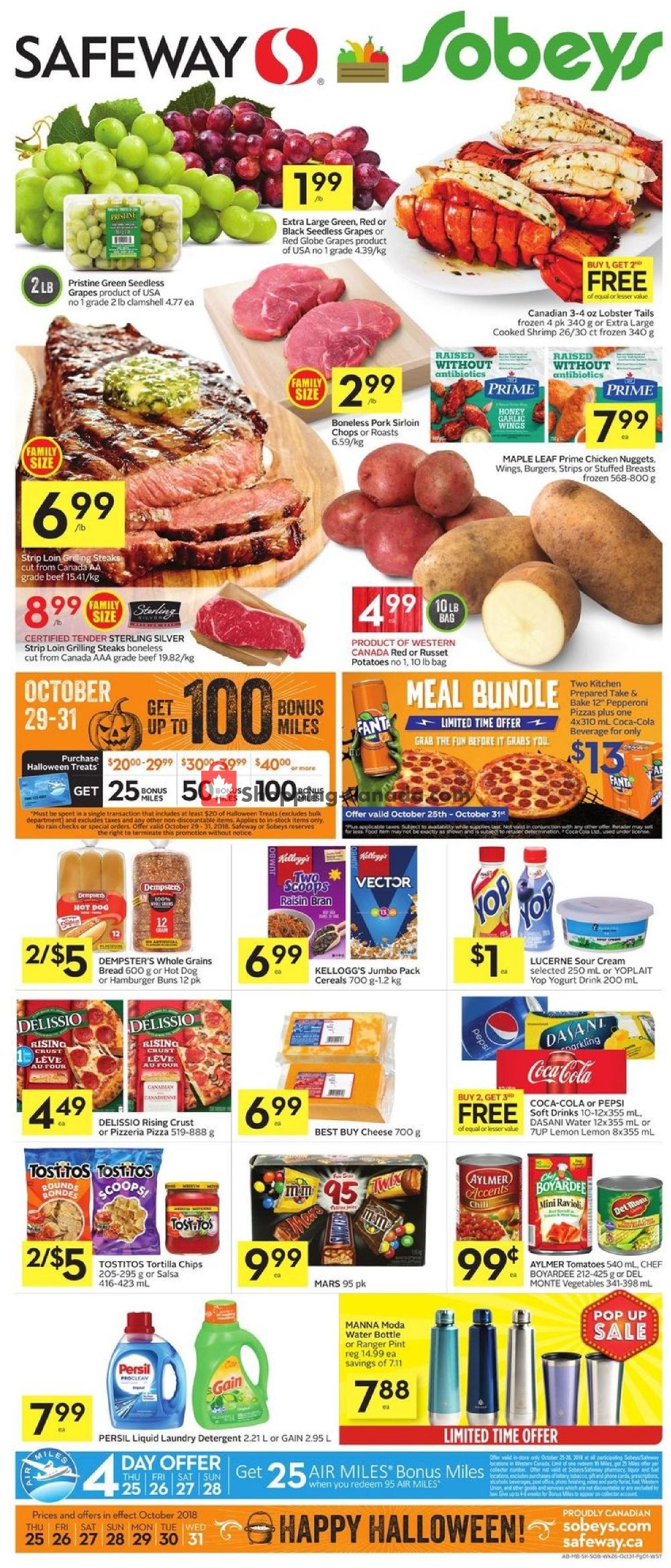 Sobeys flyer from Thursday October 25, 2018 to Wednesday October 31, 2018 - page 1