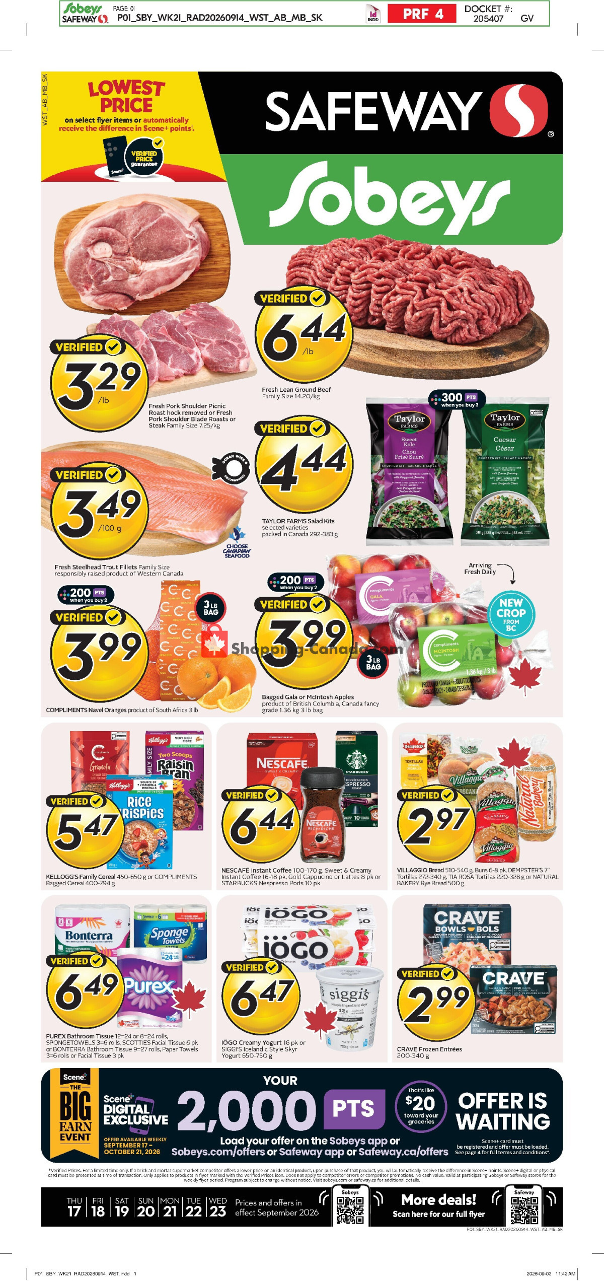 Sobeys flyer from Thursday September 17, 2026 to Wednesday September 23, 2026 - page 1