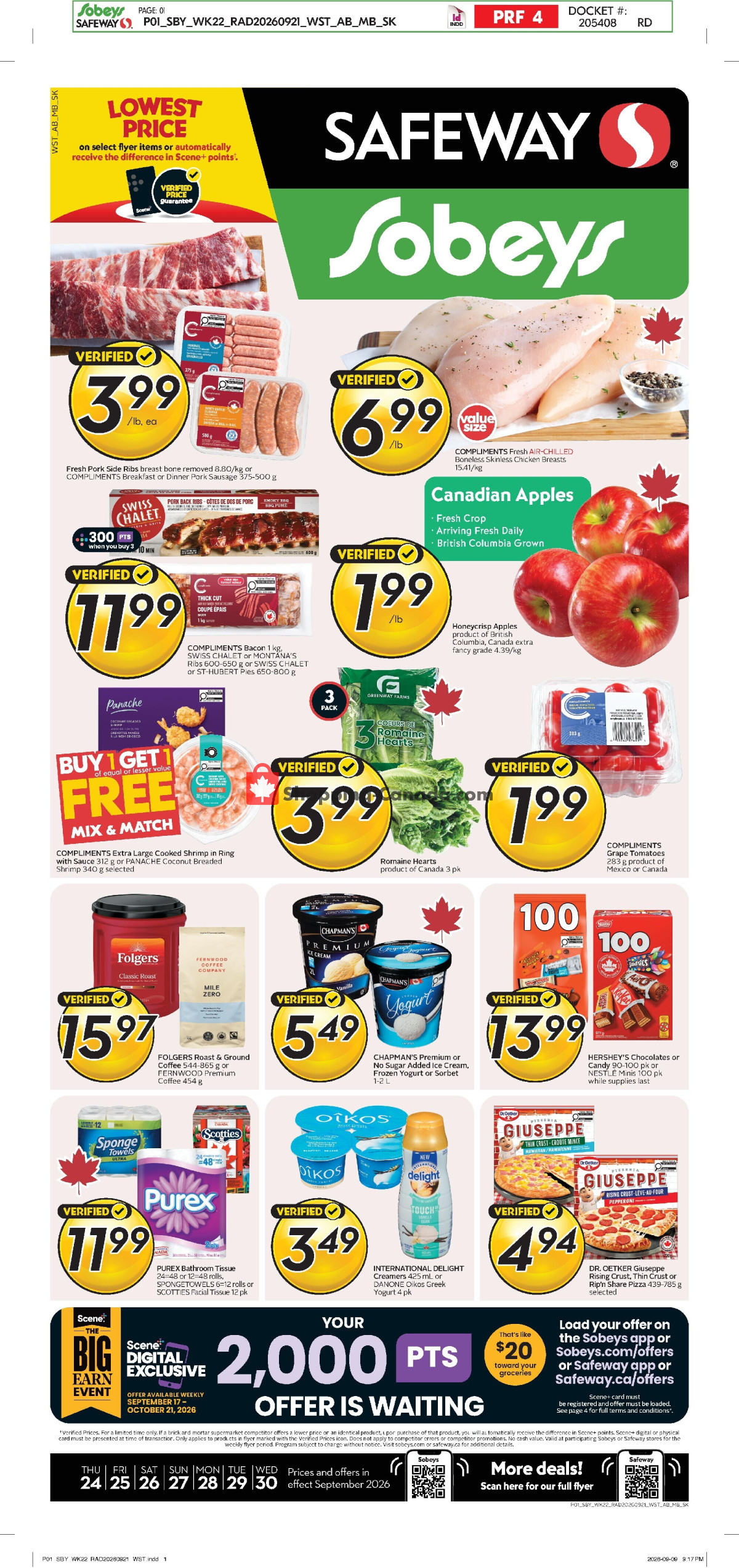 Sobeys flyer from Thursday September 24, 2026 to Wednesday September 30, 2026 - page 1