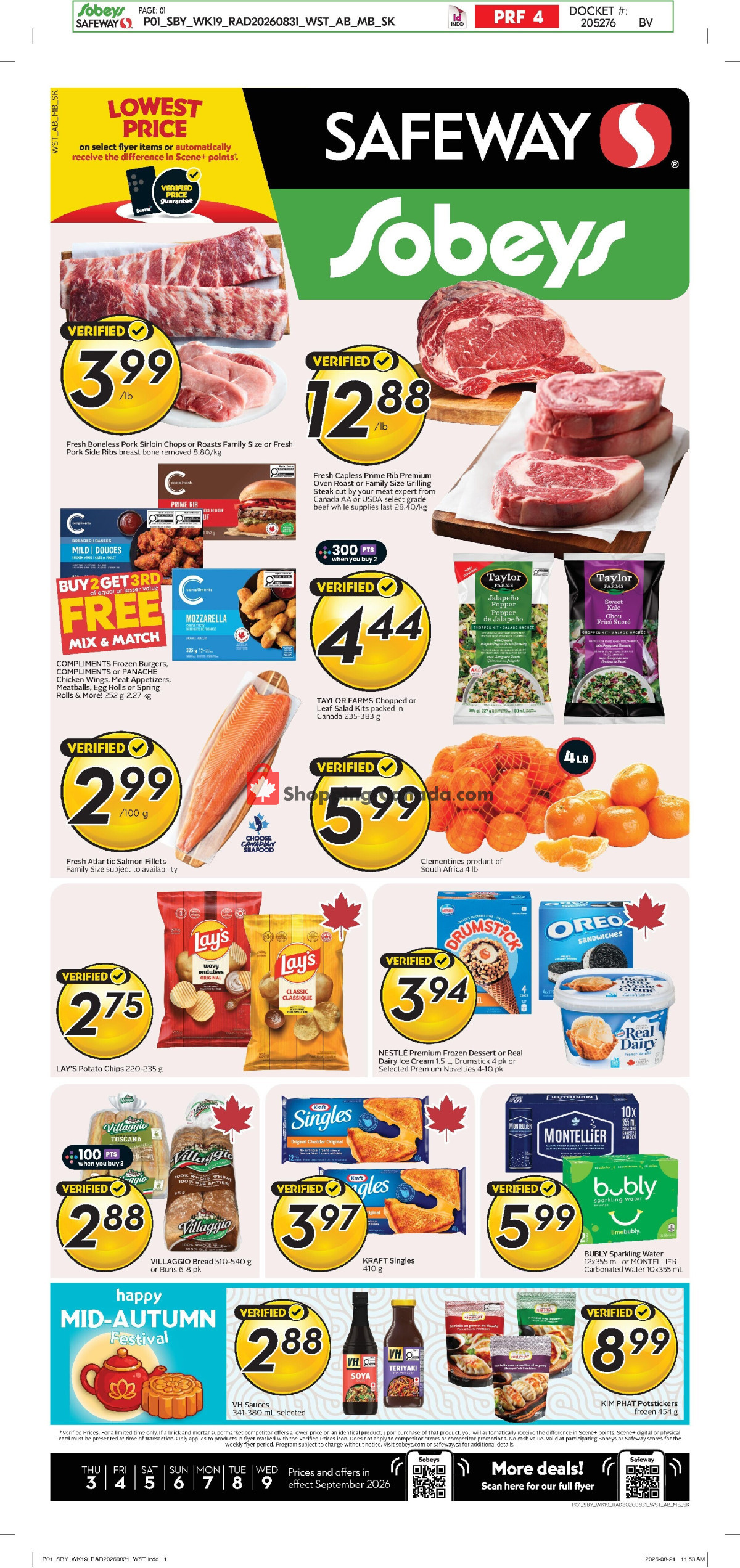 Sobeys flyer from Thursday September 3, 2026 to Wednesday September 9, 2026 - page 1