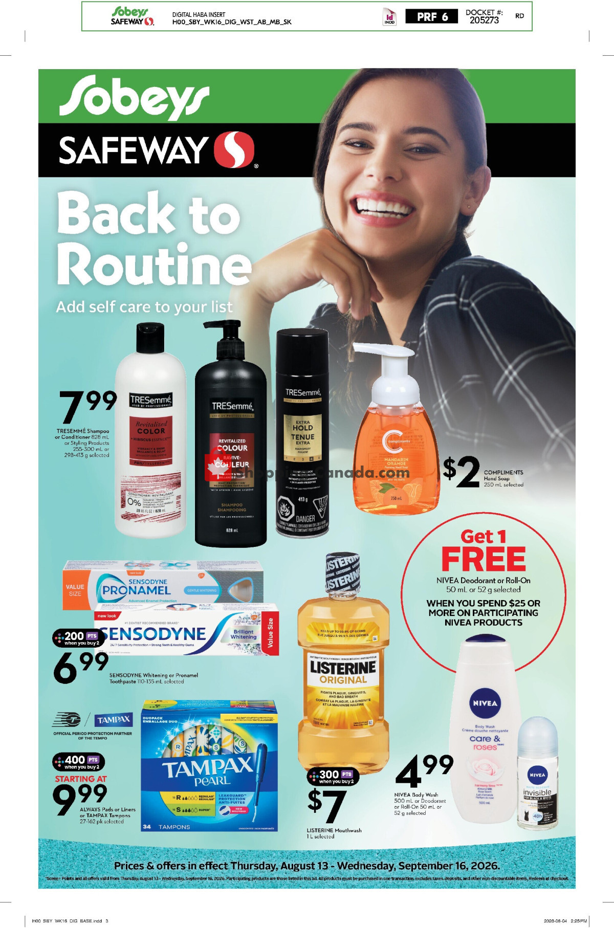 Sobeys flyer from Thursday August 13, 2026 to Wednesday September 16, 2026 - page 1