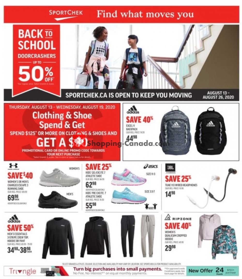Sport Chek Canada, flyer (Back To School) August 13 August 26