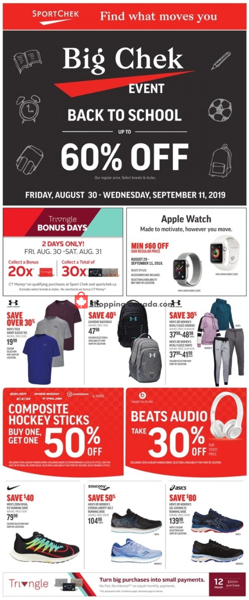 Sport Chek flyer from Friday August 30, 2019 to Wednesday September 11, 2019 - page 1